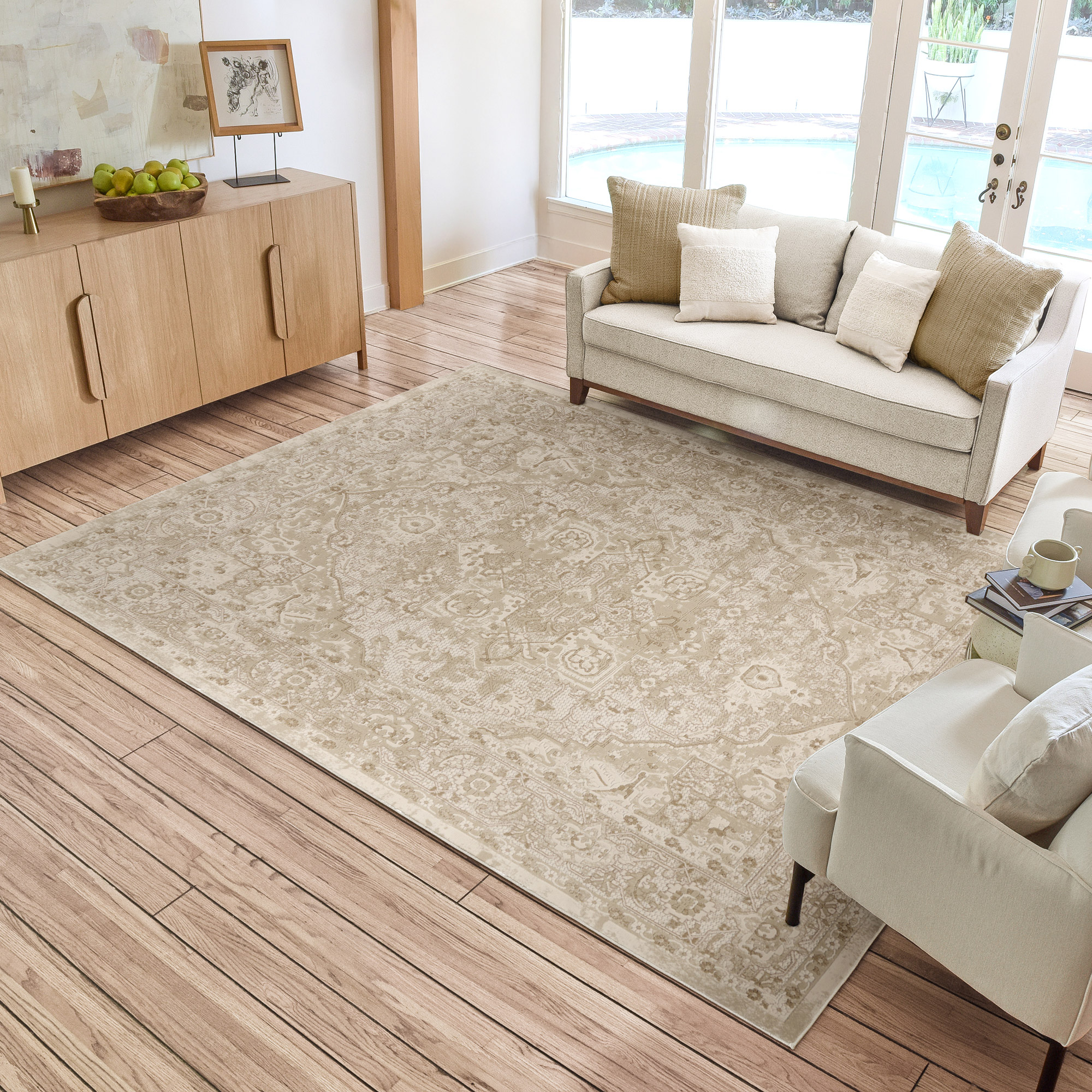 Gertmenian Helios Collection Nolan Beige Indoor Area Rug