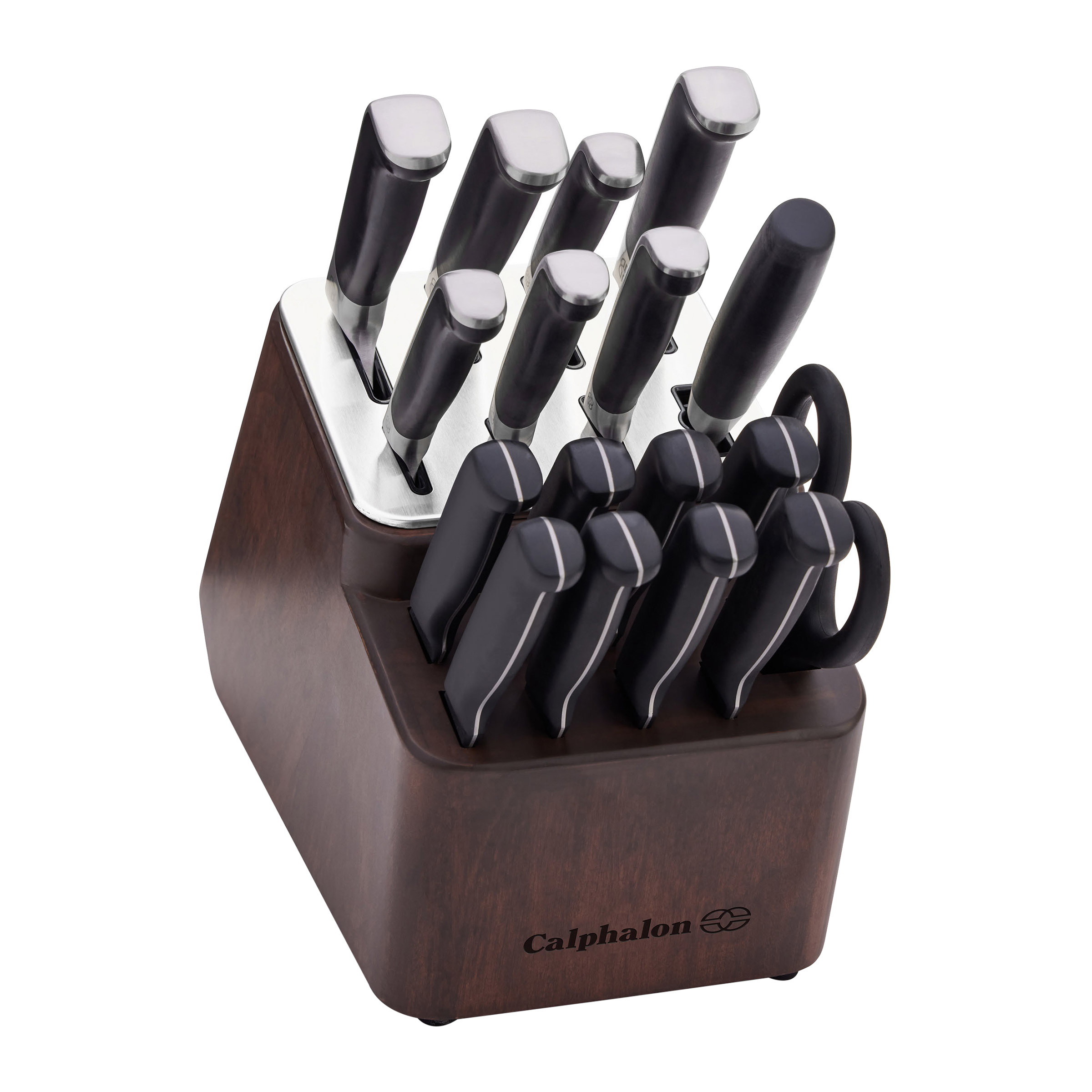 Calphalon Premier SharpIN Knife Set with Sharpening Knife Block  18-piece Carbon Steel Kitchen Knife Set