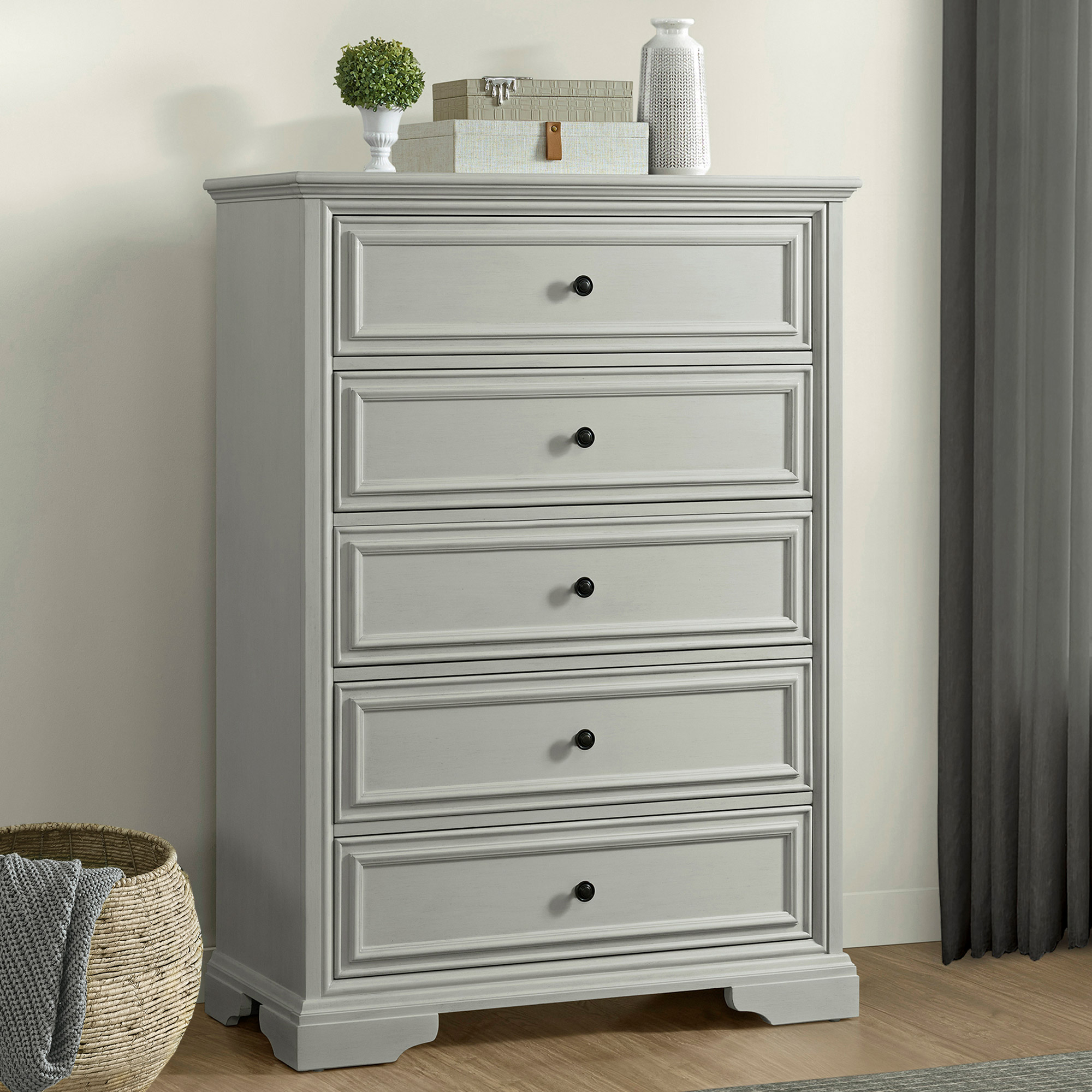Country Chest of Drawersカントリーチェスト　オリブグレー Anistyn 5-Drawer Chest | Costco