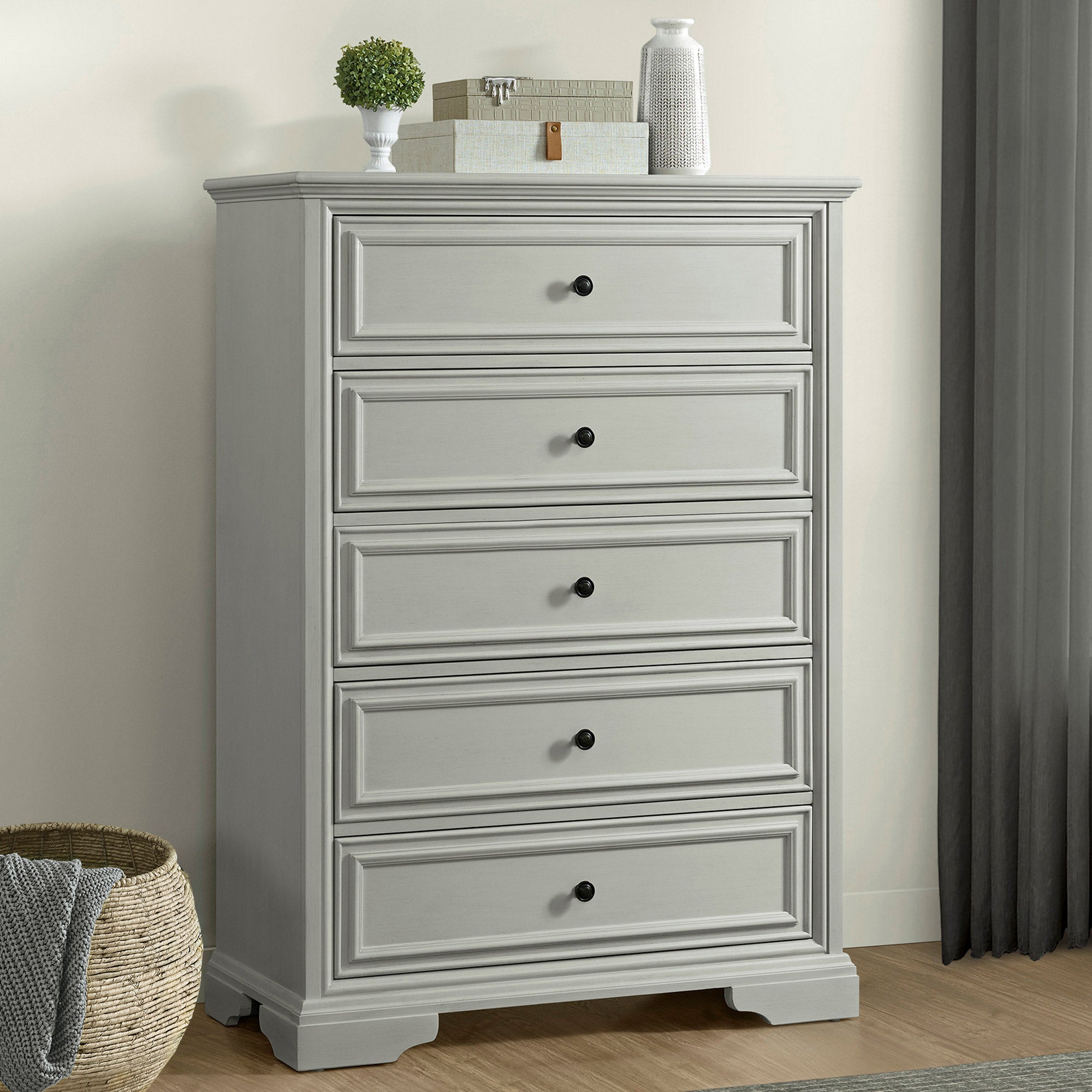 Country Chest of Drawersカントリーチェスト　オリブグレー Anistyn 5-Drawer Chest | Costco