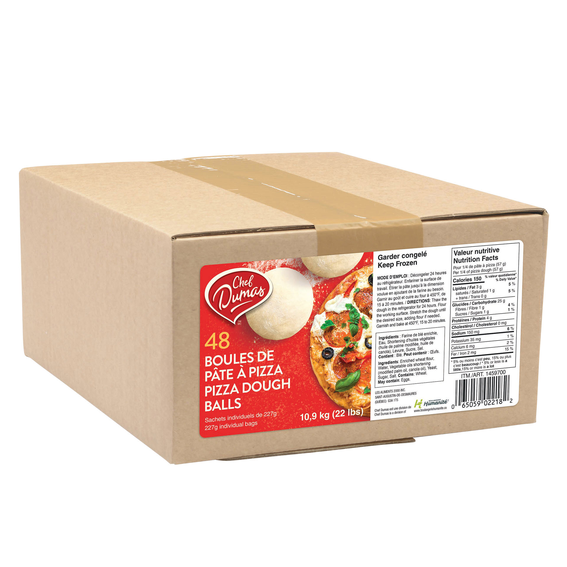 Chef Dumas Frozen Pizza Dough Balls, 11 kg
