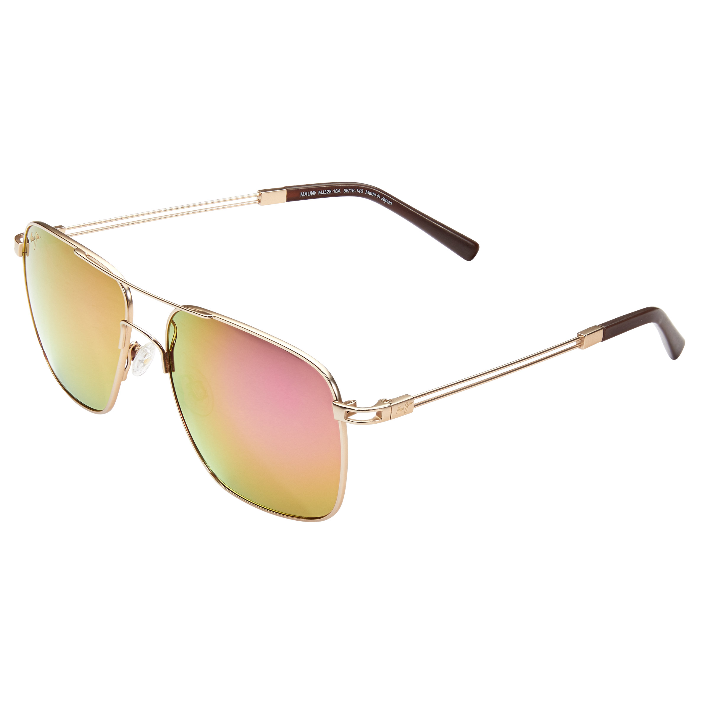 surya！ Maui Jim Haleiwa P328-16A Satin Gold Maui Sunrise Polarized