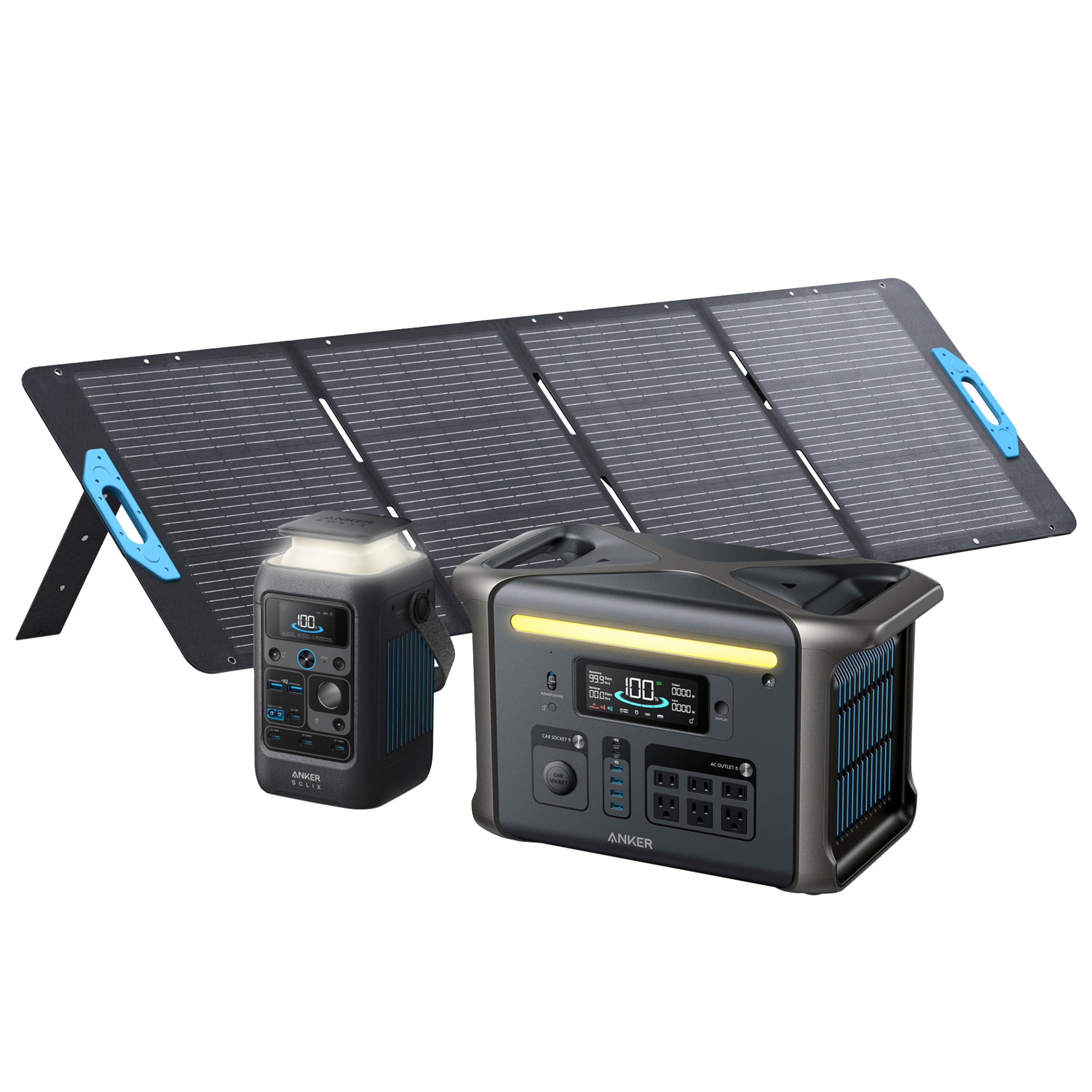 Anker SOLIX F1500 and C300X Portable Power Station with 200W Solar Panel