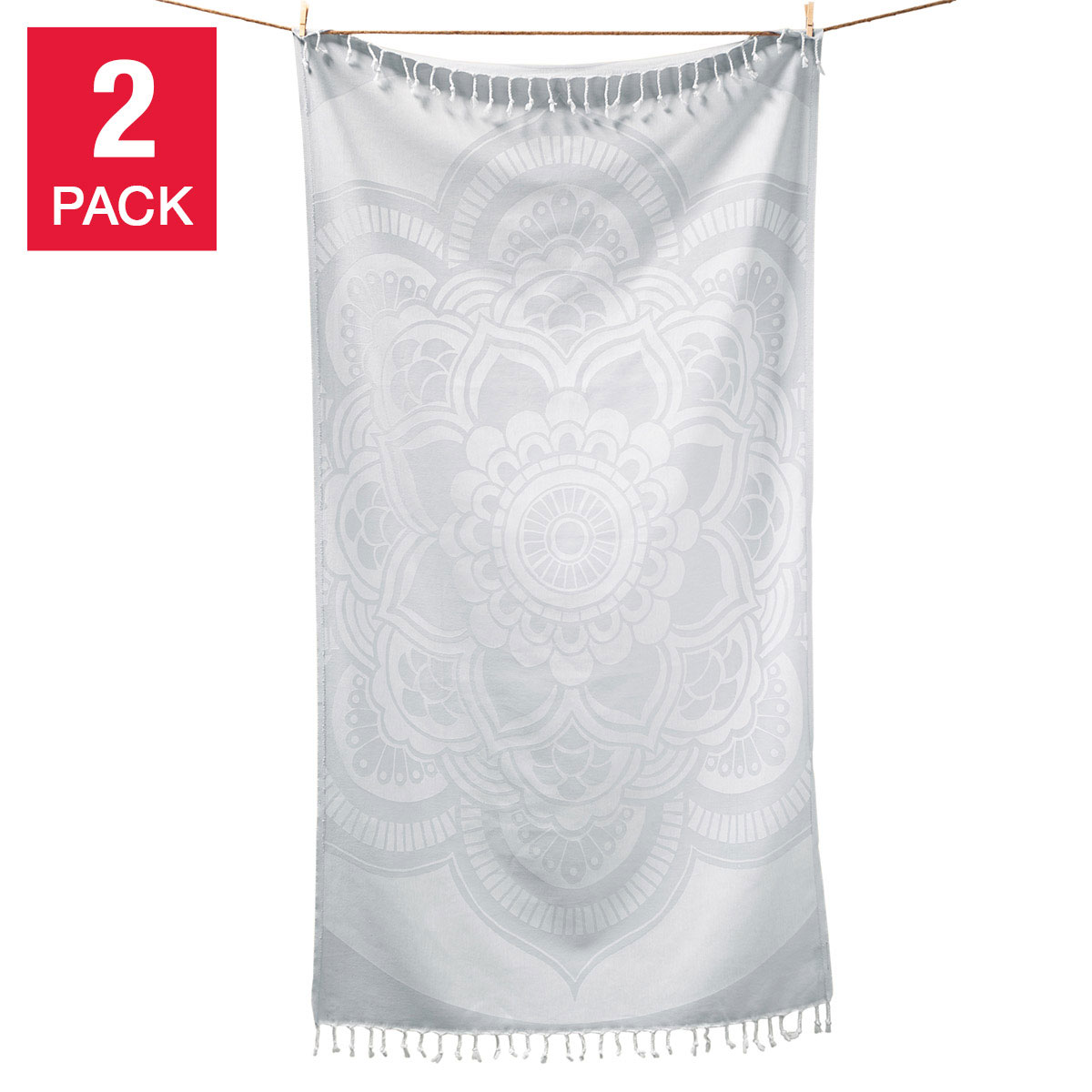 Turkish Towel Company Mandala Jacquard Peshtemal Towel  2-piece