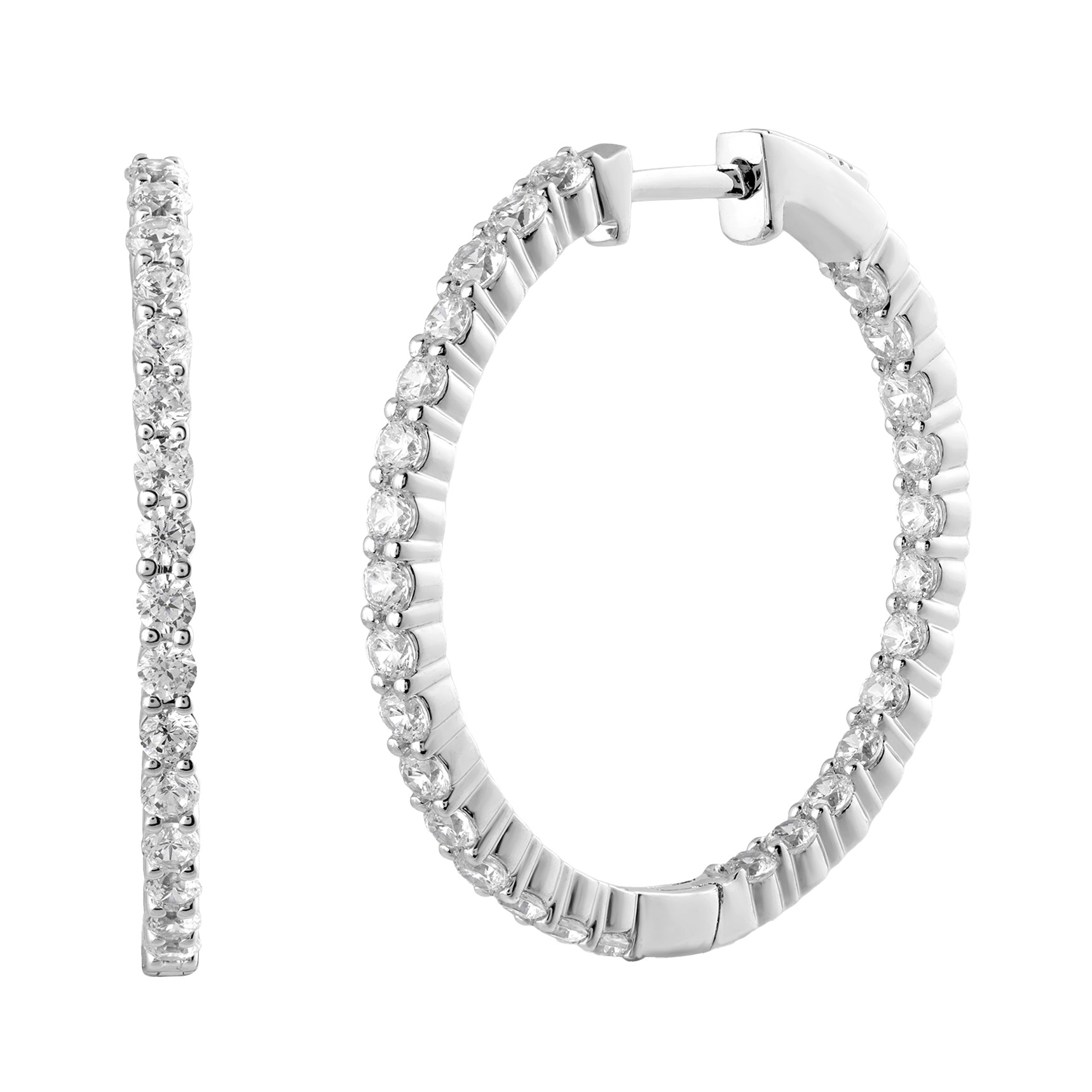 Round Brilliant Diamond Hoop Earrings (2.00 ctw)
