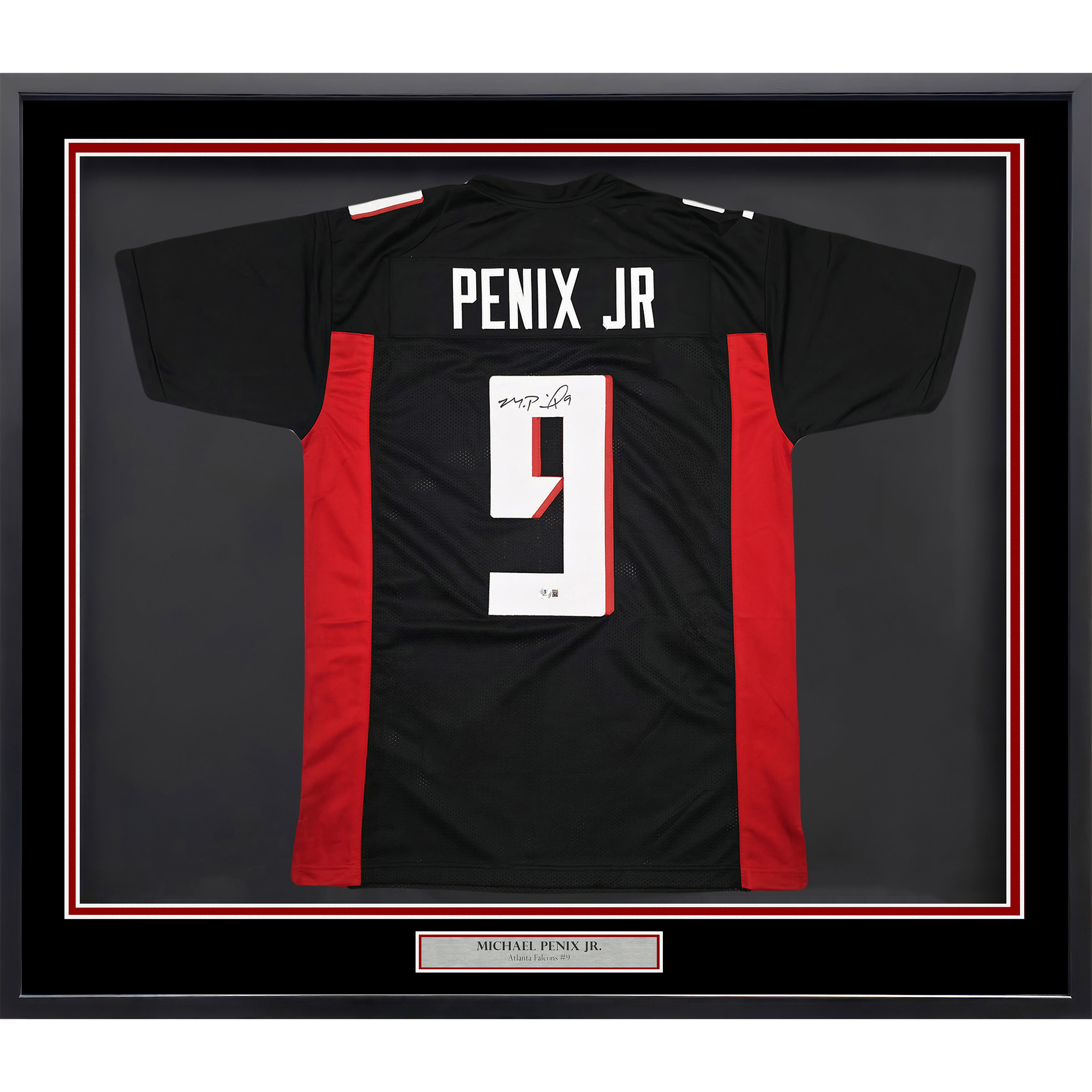 Atlanta Falcons Michael Penix Jr. Autographed Framed Black Jersey - Beckett Authenticated