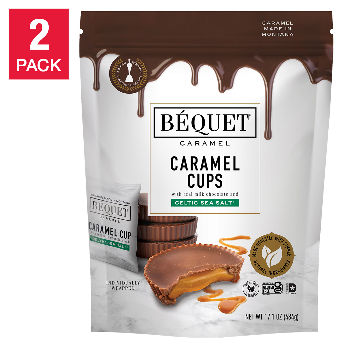 Béquet Chocolate Caramel Cups 17.1 oz.  2-pack