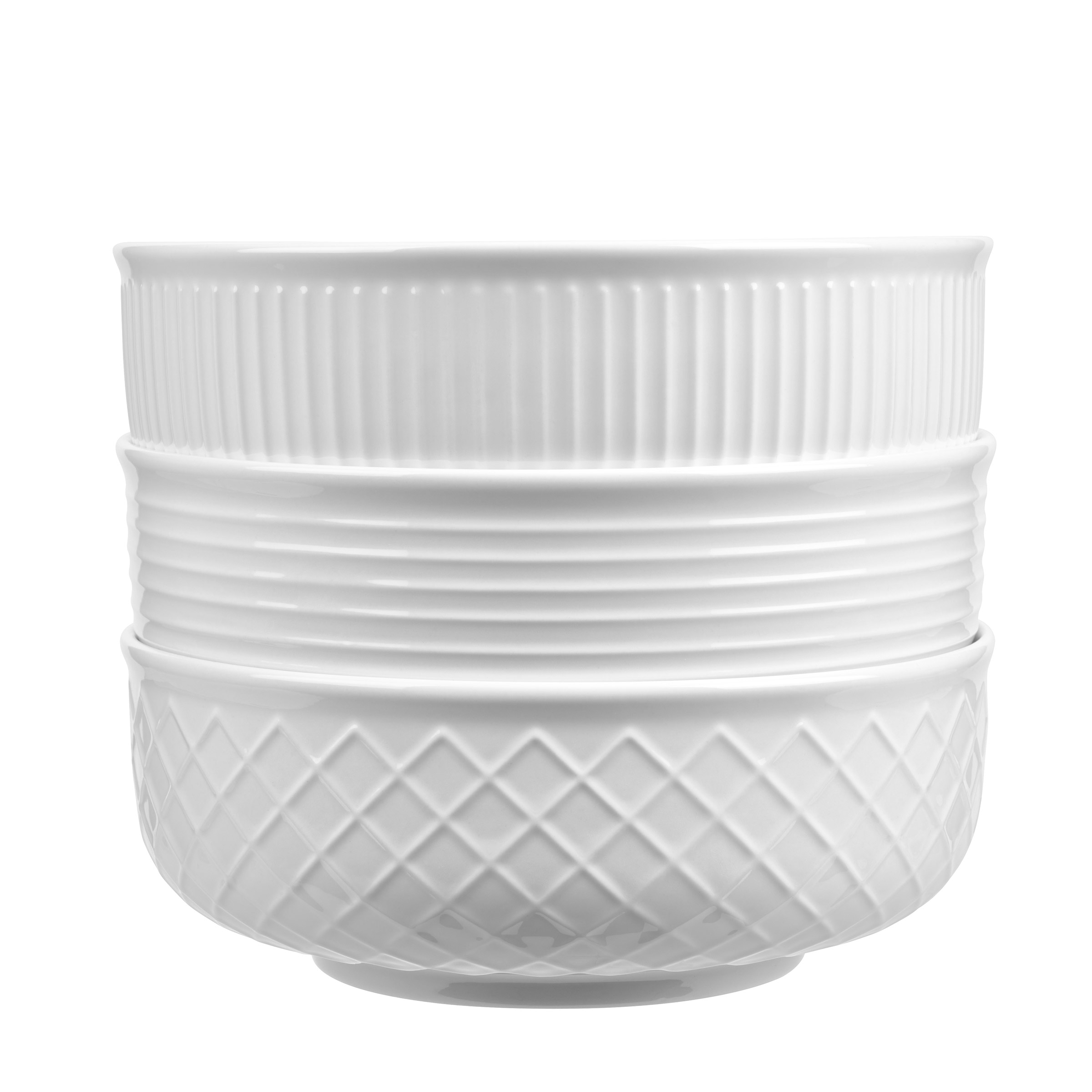 Trudeau Lila Porcelain Serving Bowl Set, 3-pieces