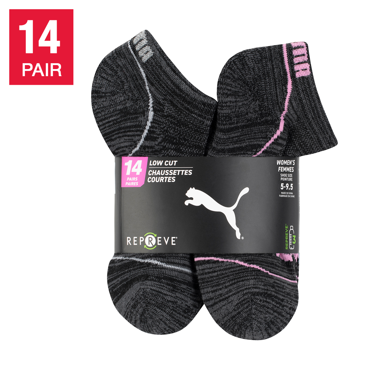 Puma Women’s Repreve Athletic Sock, 14-pair