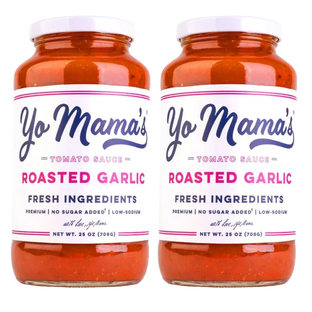 YO MAMA'S ROASTED GARLIC PASTA SAUCE 2/25 OUNCE JARS