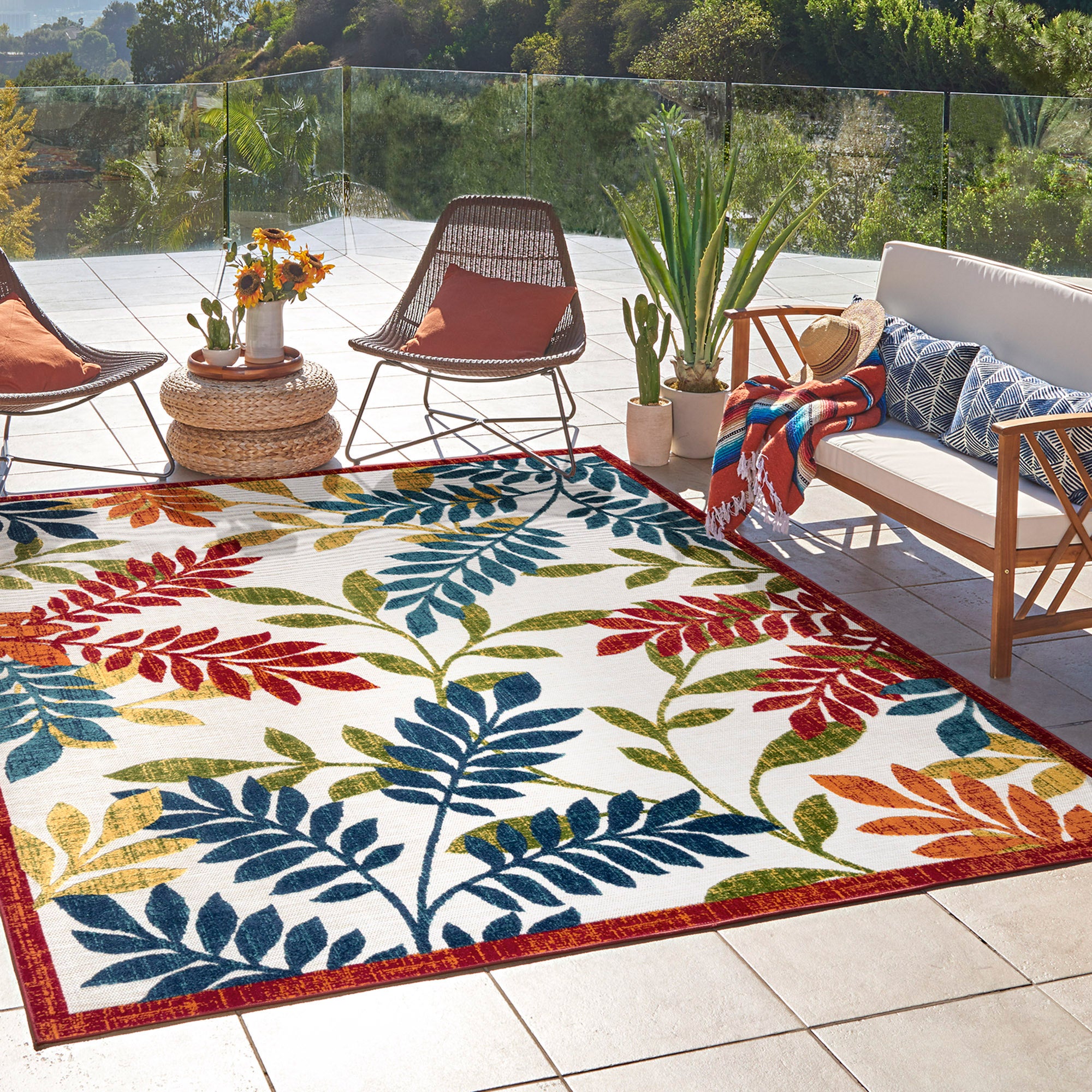 Gertmenian Element Collection Highland Ivory/Multi Outdoor Area