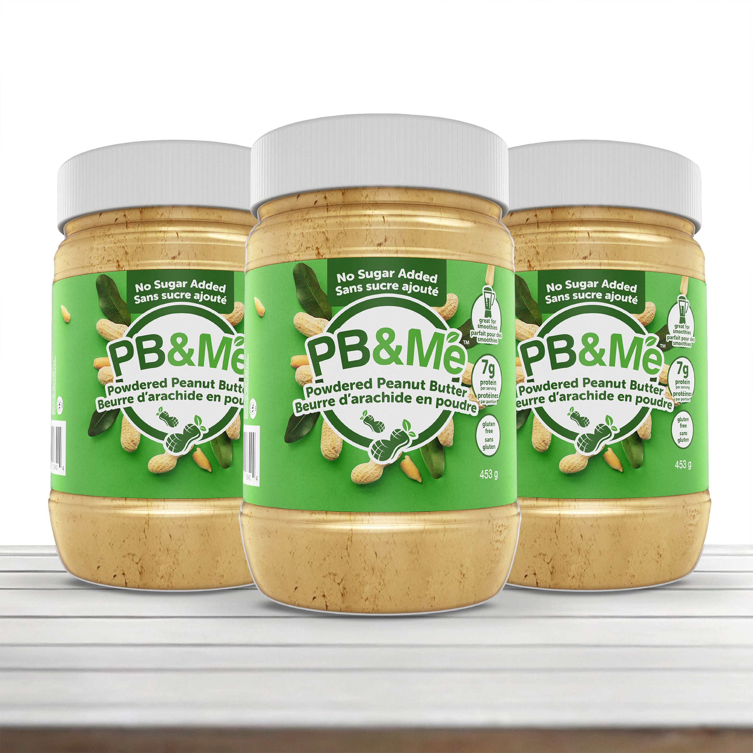 PB&Me Powdered Natural Peanut Butter, 3 x 453 g