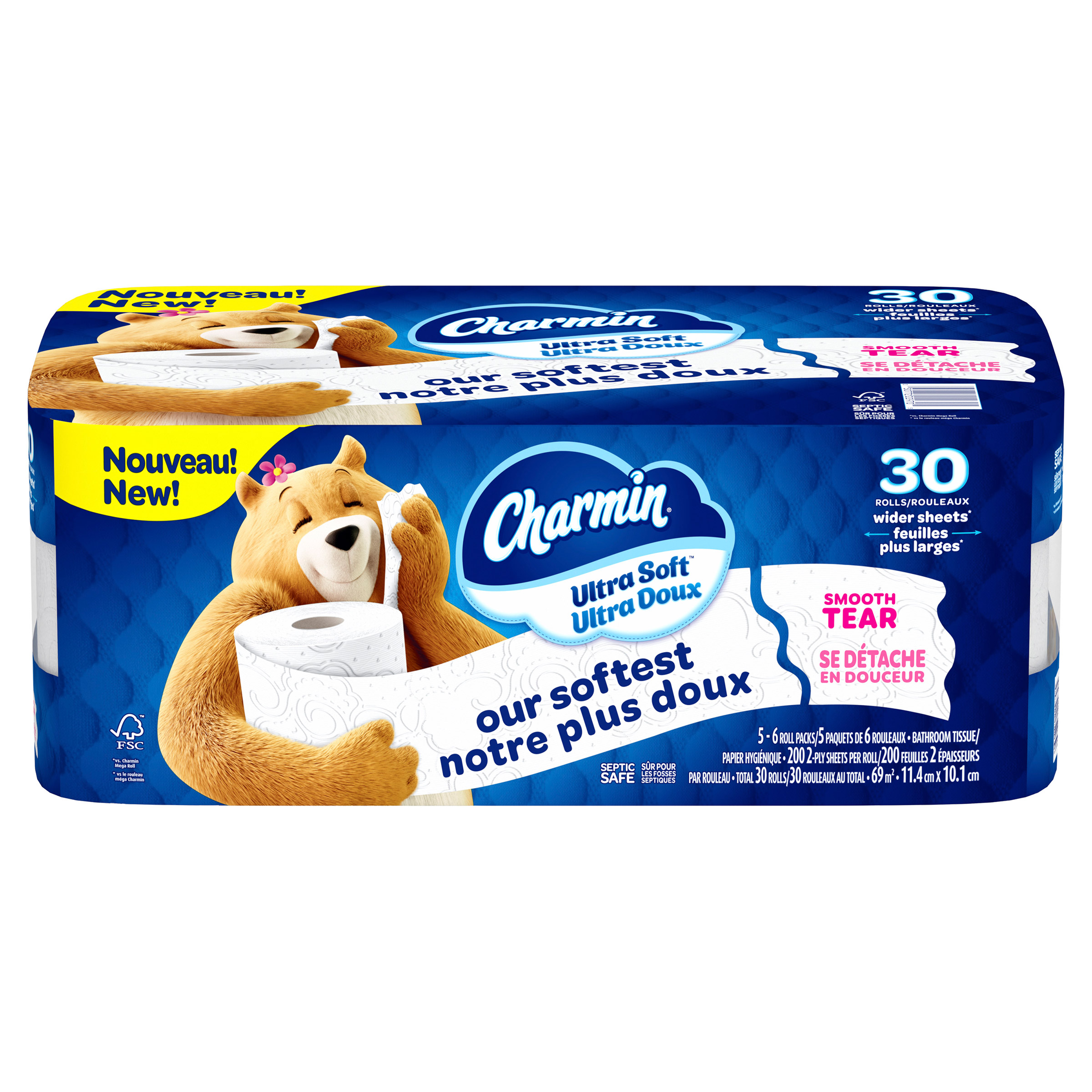 Charmin Ultra Soft Toilet Paper Jumbo Rolls, 30 × 200 Sheets