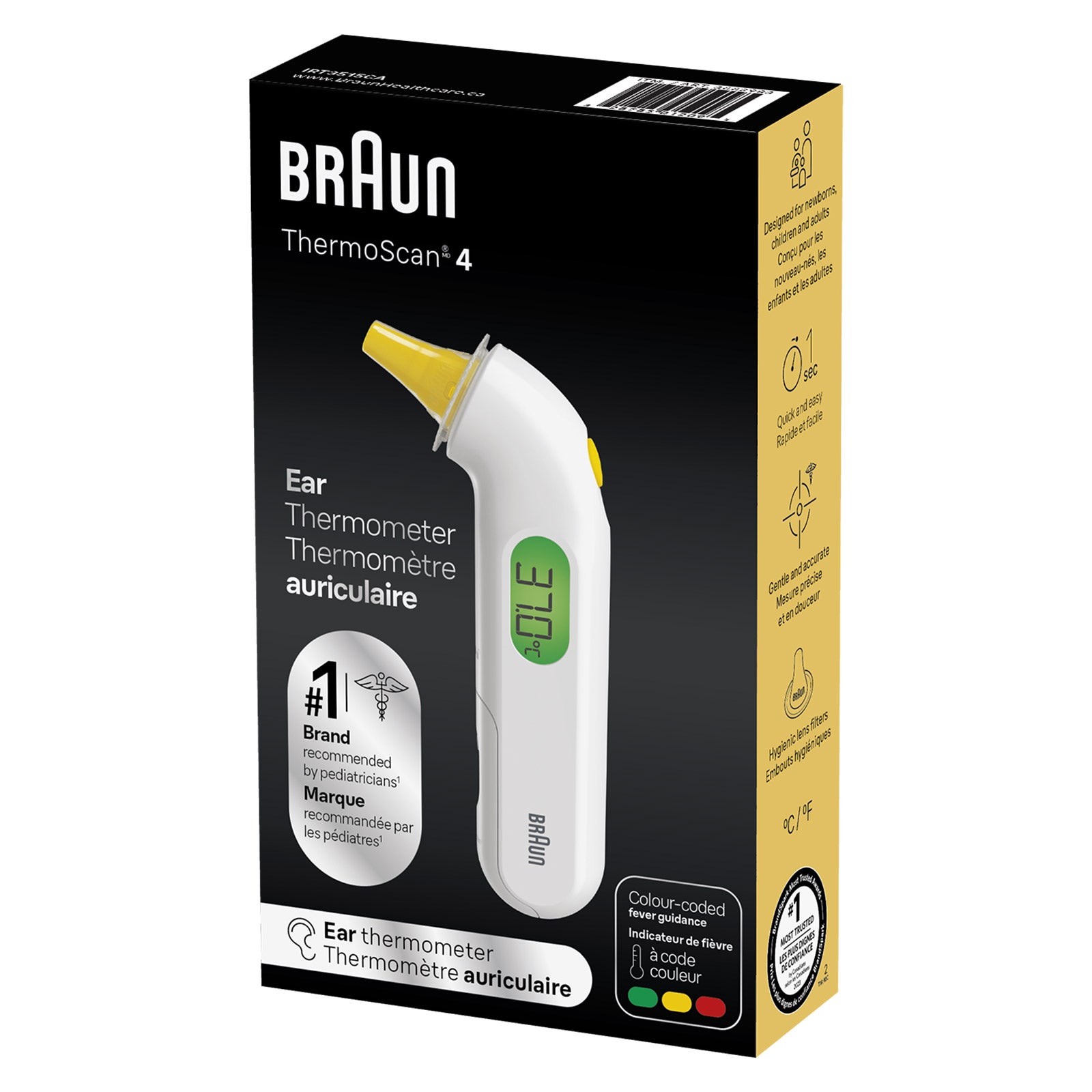 健康・医学 Cokumico Braun ThermoScan 4 Ear Thermometer with 61 Lens Filters | Costco