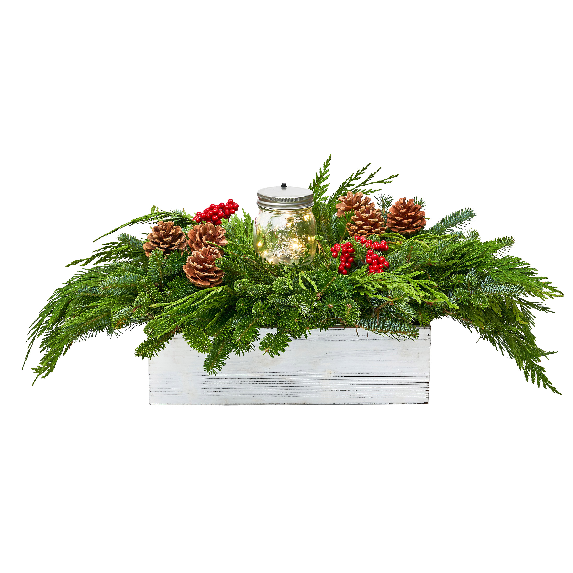 Festive Holiday Centerpiece with LED Lights