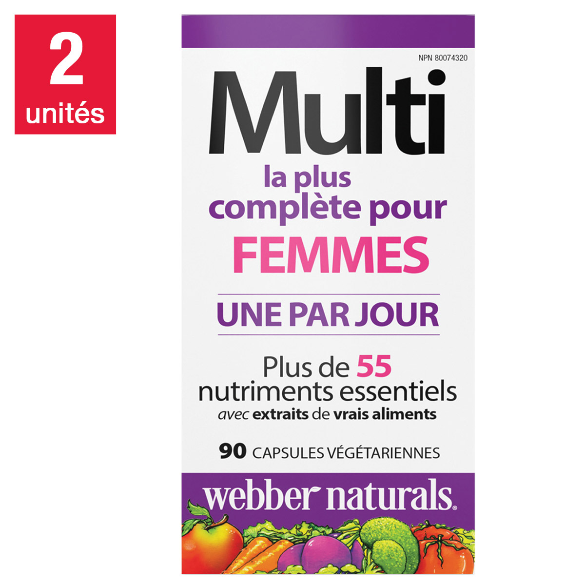 webber naturals - Multivitamine Multi la plus complète pour femmes - 2 x 90 capsules végétariennes