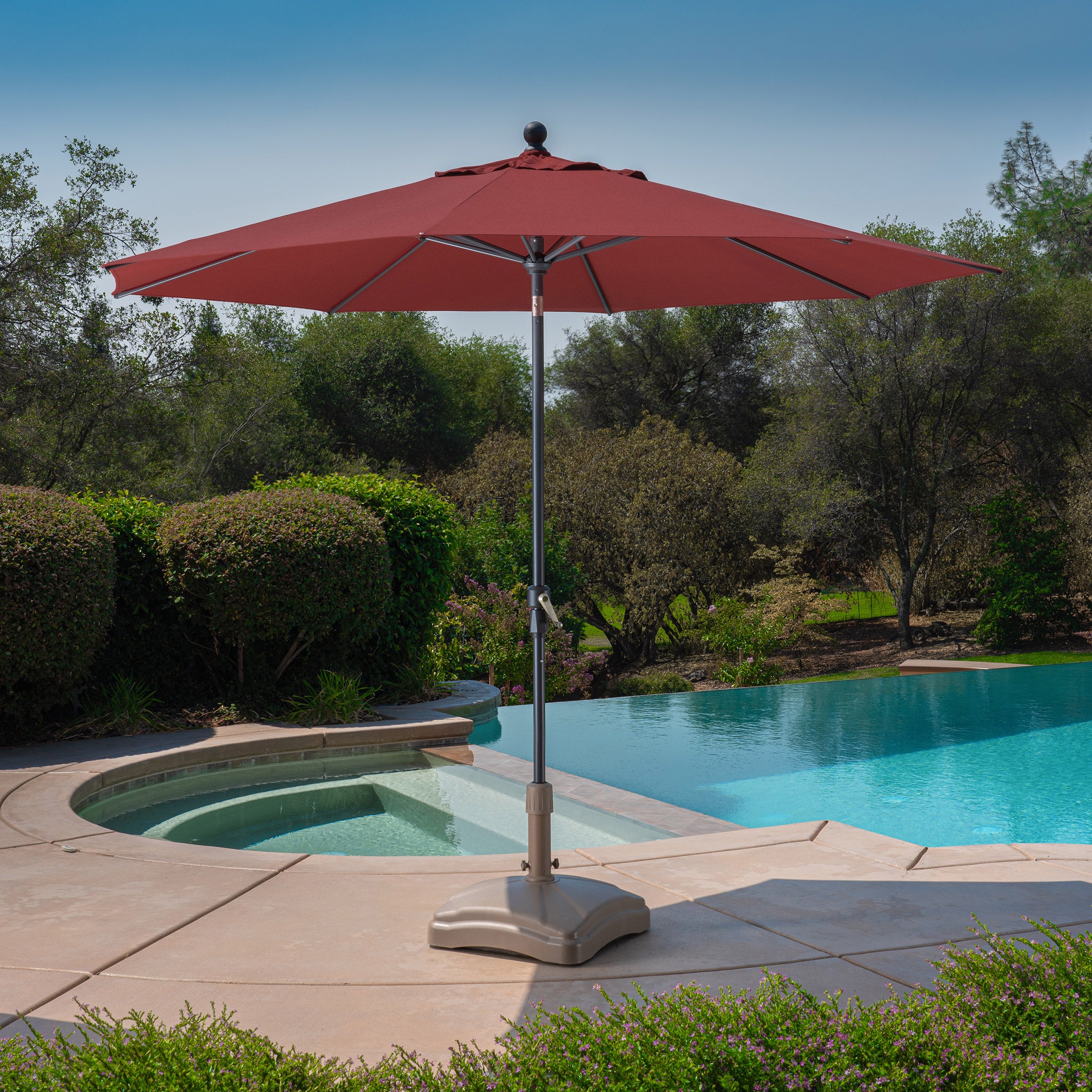 10x10 square cantilevered patio umbrella Outdoor Shade 10 x 10ft Double Top Square Patio Cantilever Umbrella with Weights Base