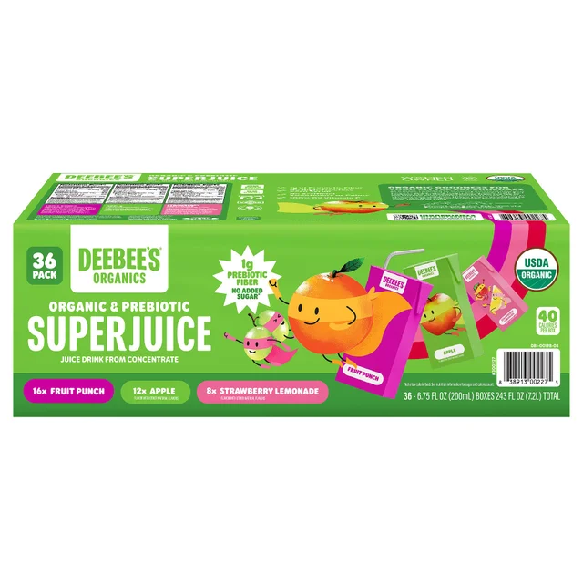 DEEBEE'S ORGANIC JUICE BOX 36-6.75 FL OZ (7.2L)