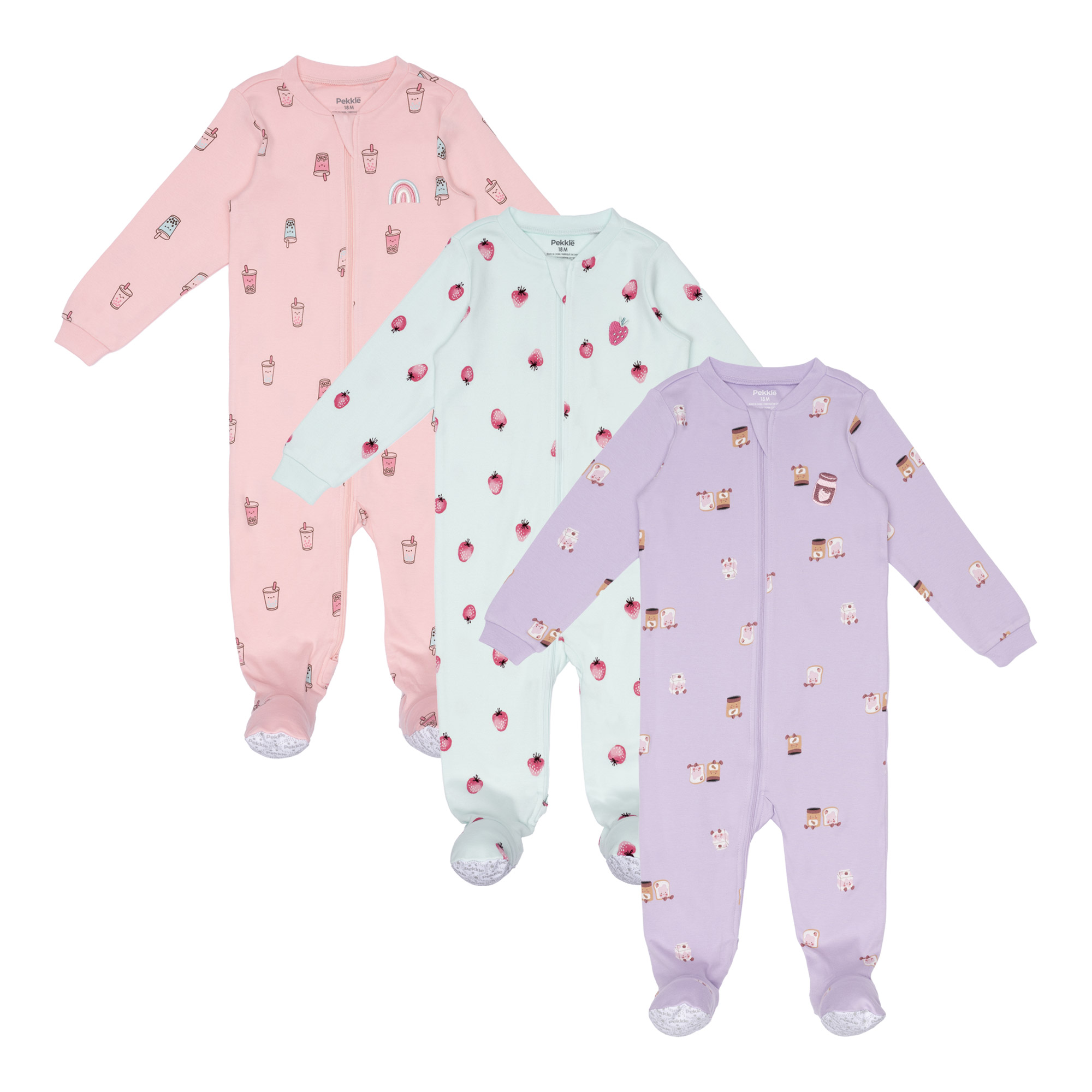 Pekkle Infant Organic Cotton Sleeper, 3-pack