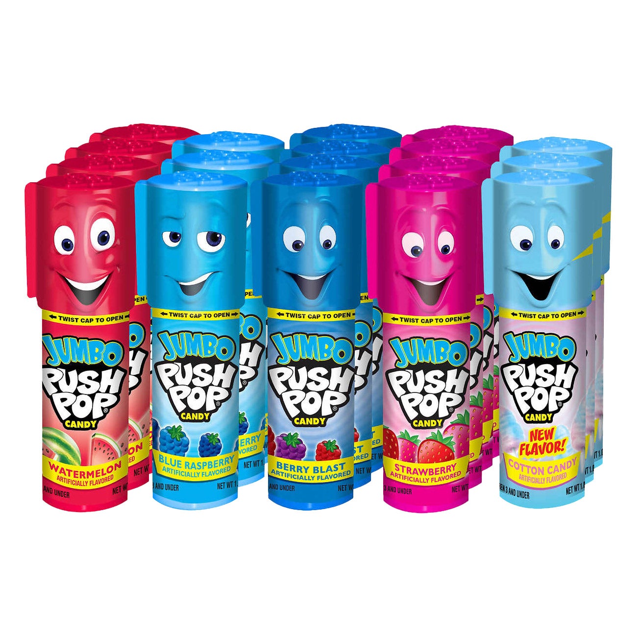 Bazooka Jumbo Push Pops, Variety Pack, 1.06 oz, 18-Count | Costco