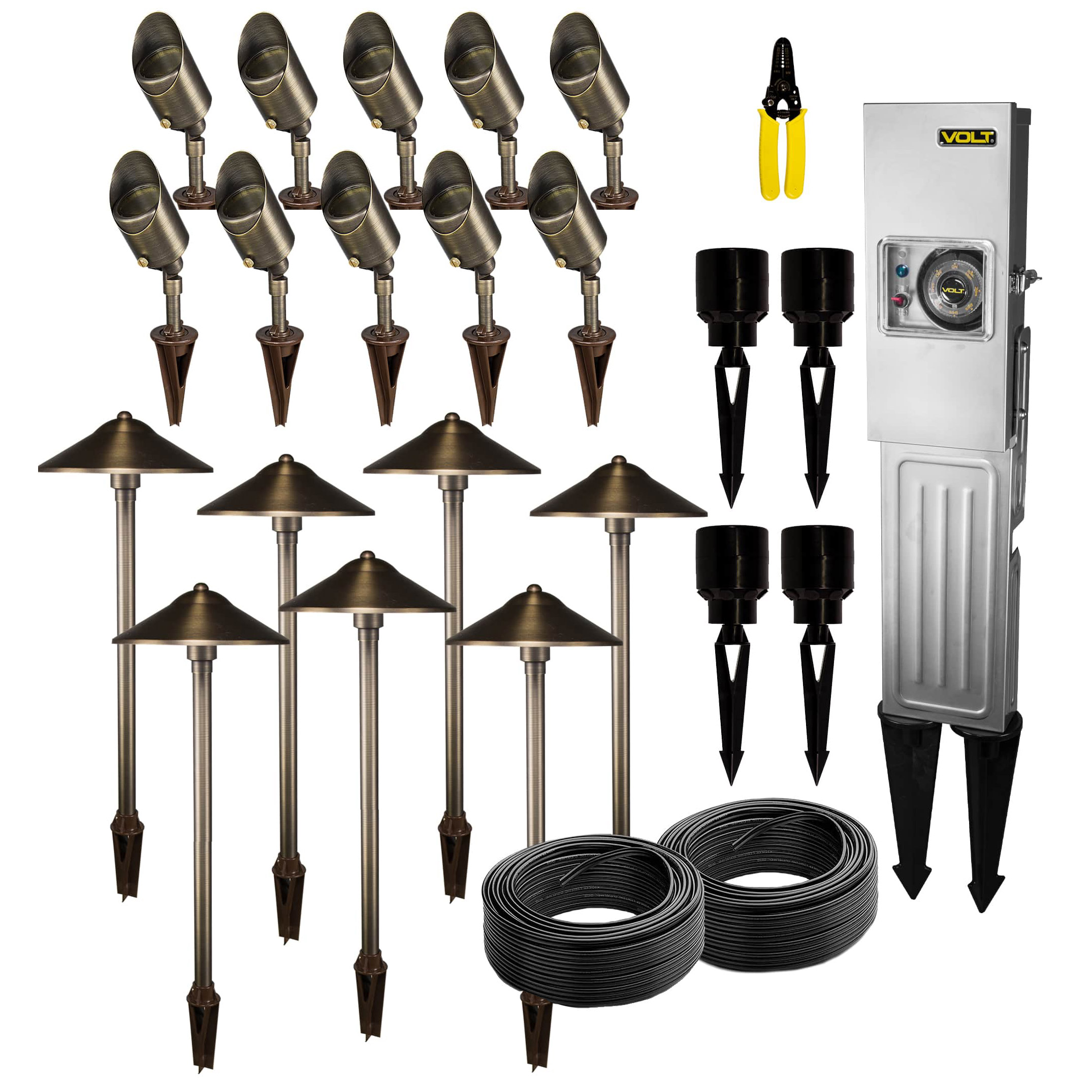 VOLT Landscape Lighting 17-piece Path & Area Light LED Starter Kit