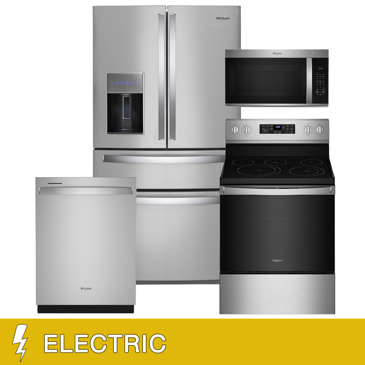 Whirlpool 4-piece Electric Kitchen Package with 26 4-door
