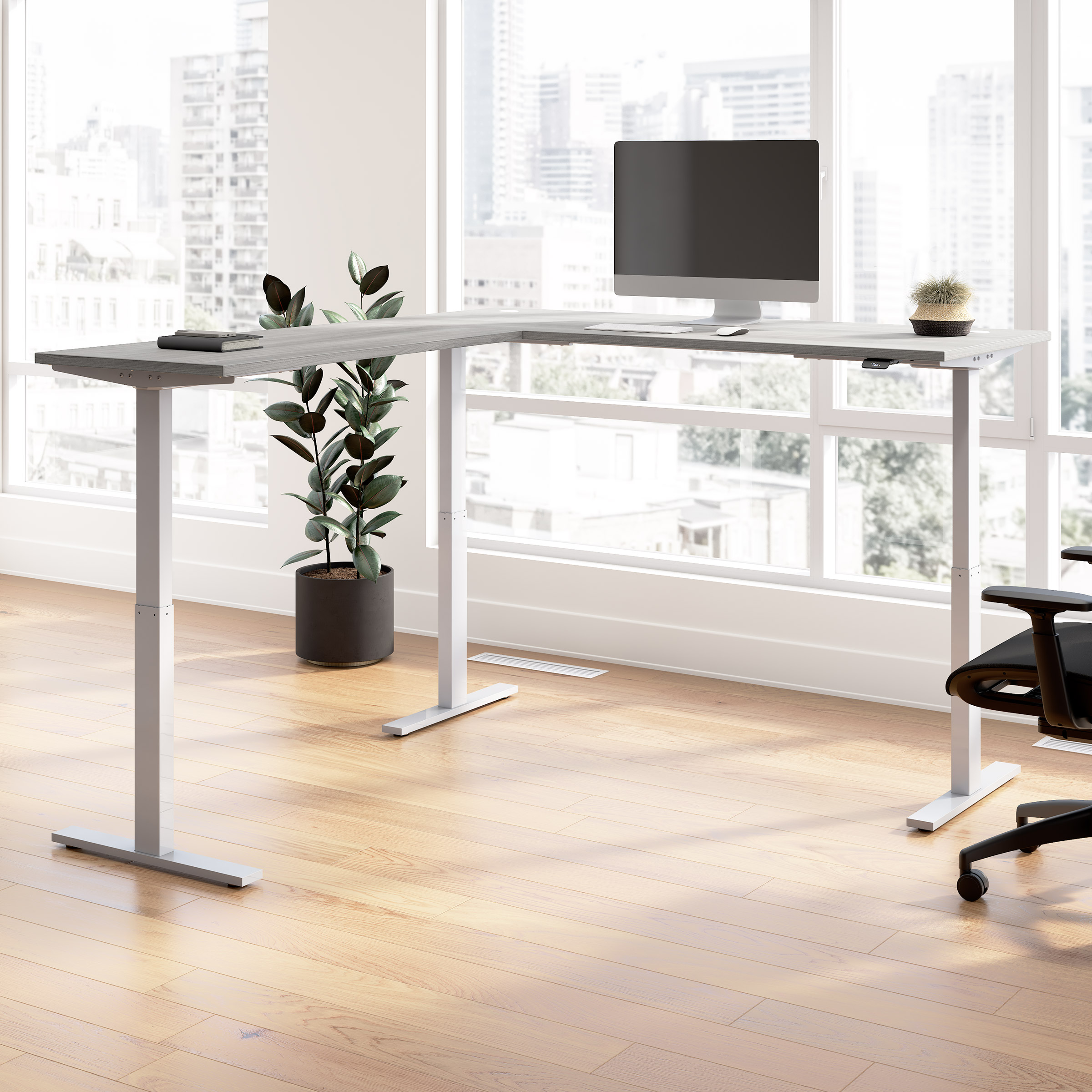 Office Pro Amplify Height Adjustable L-Desk
