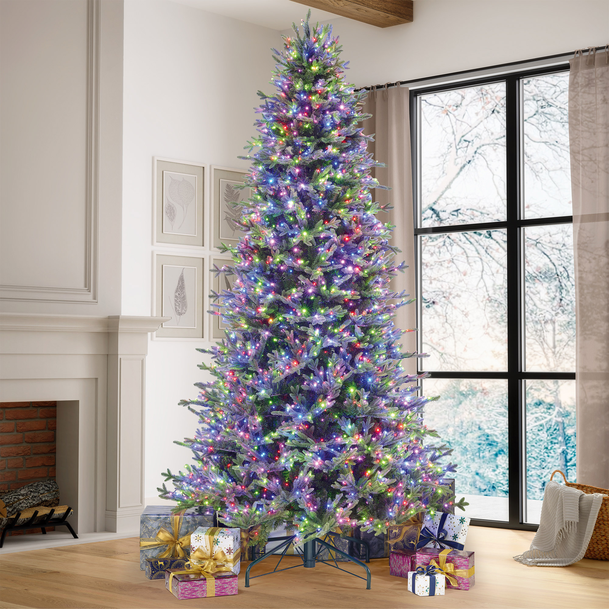 9' Pre-lit Radiant Micro LED with Twinkle Artificial Christmas Tree | Costco