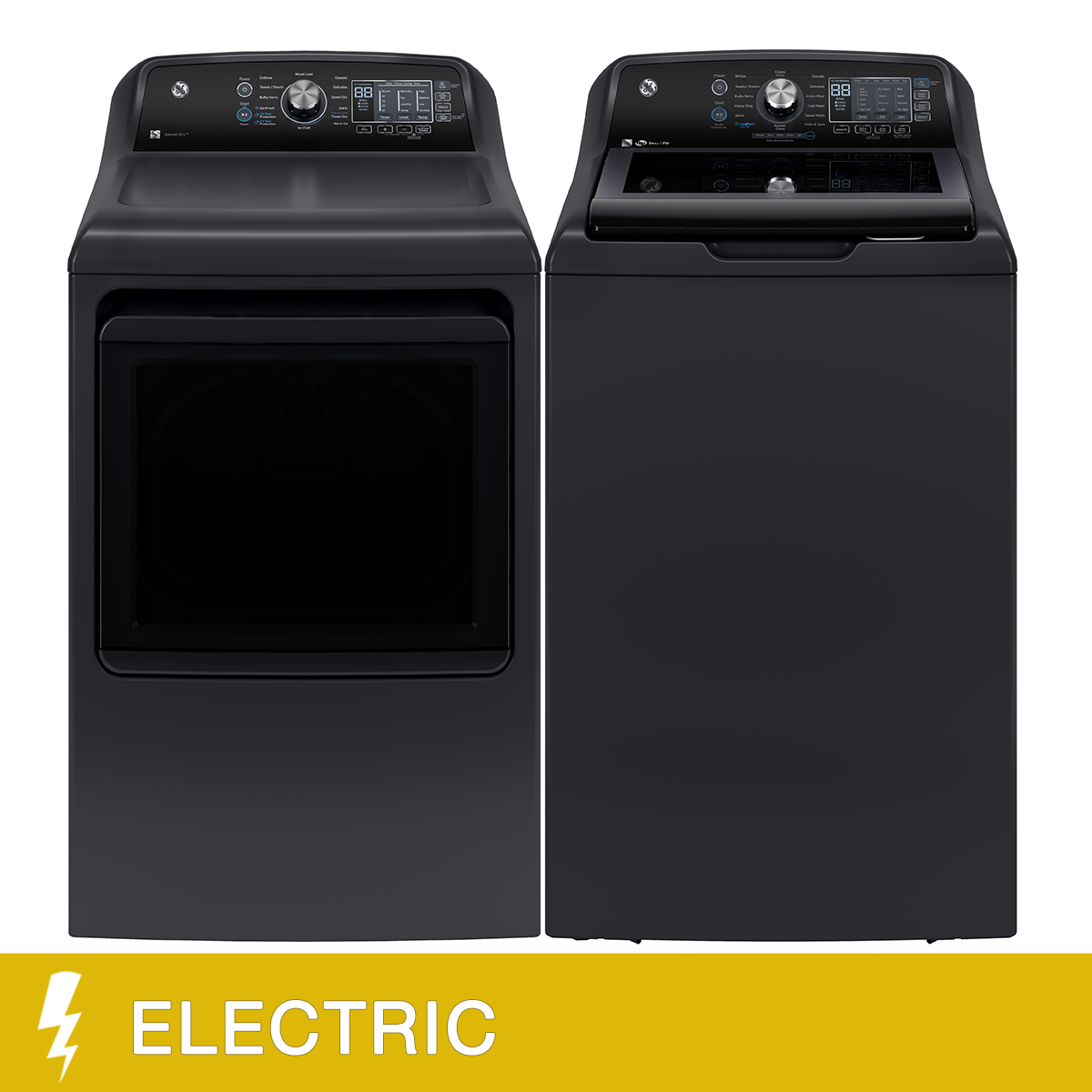 GE Laundry Bundle 5.3 cu ft. Top Load Washer and 7.4 cu ft. Electric Dryer