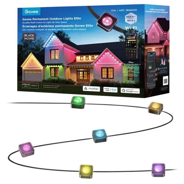 GOVEE 150FT SMART PERMANENT OUTDOOR LIGHTS ^