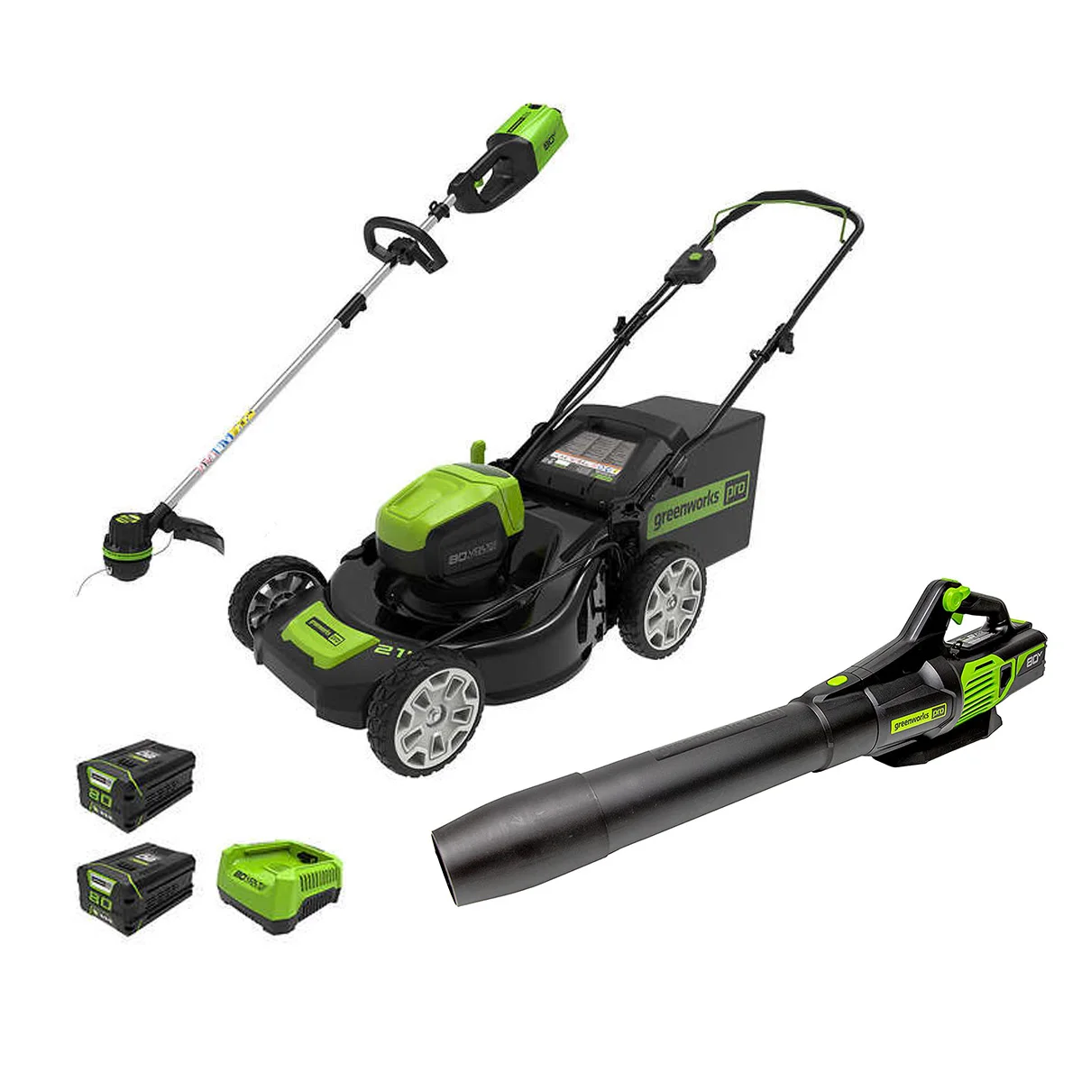 コストコ　ストライカー Greenworks 80V TRIO Combo 21-in Brushless Push Mower & 16-in