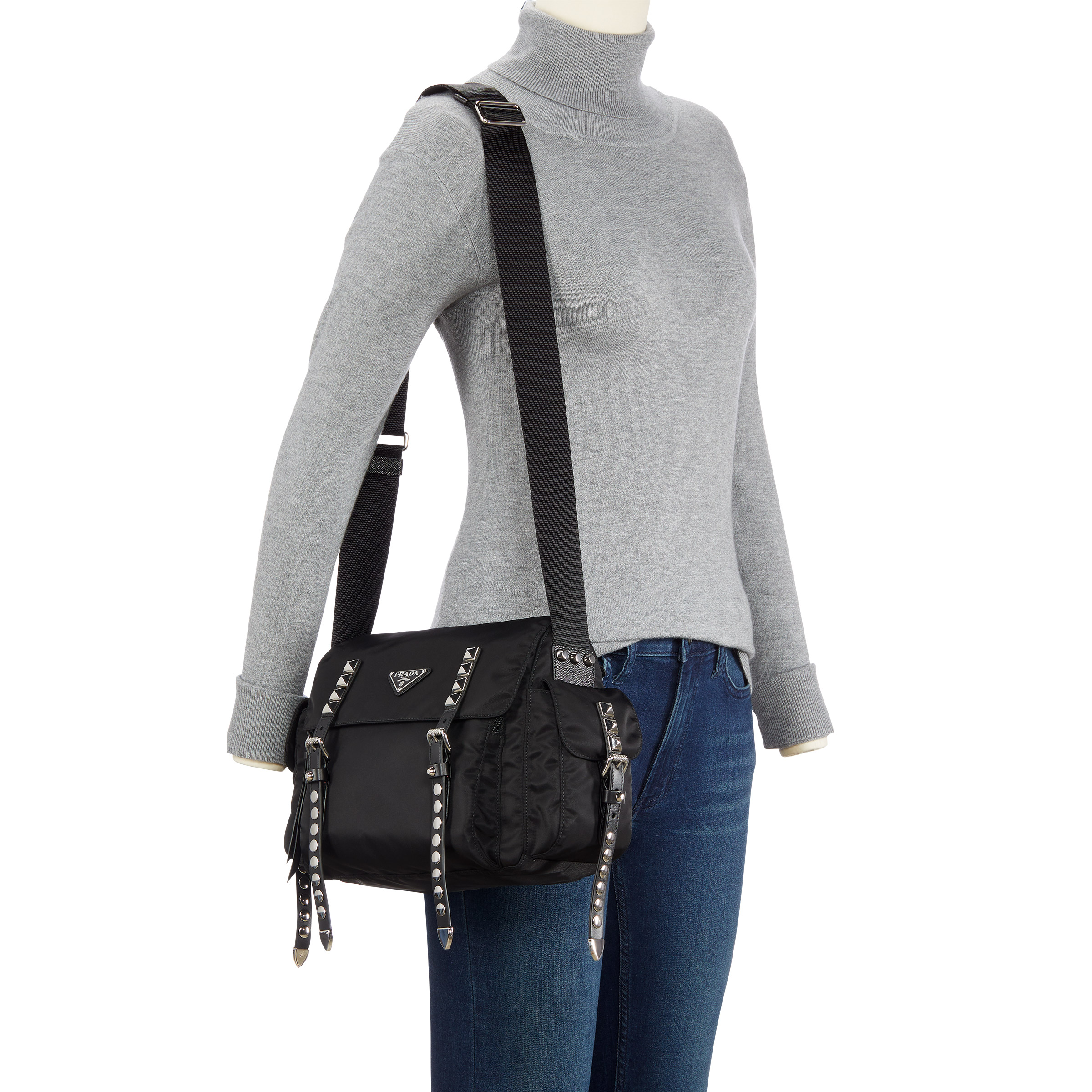 Prada Nylon Shoulder Bag, Black | Costco
