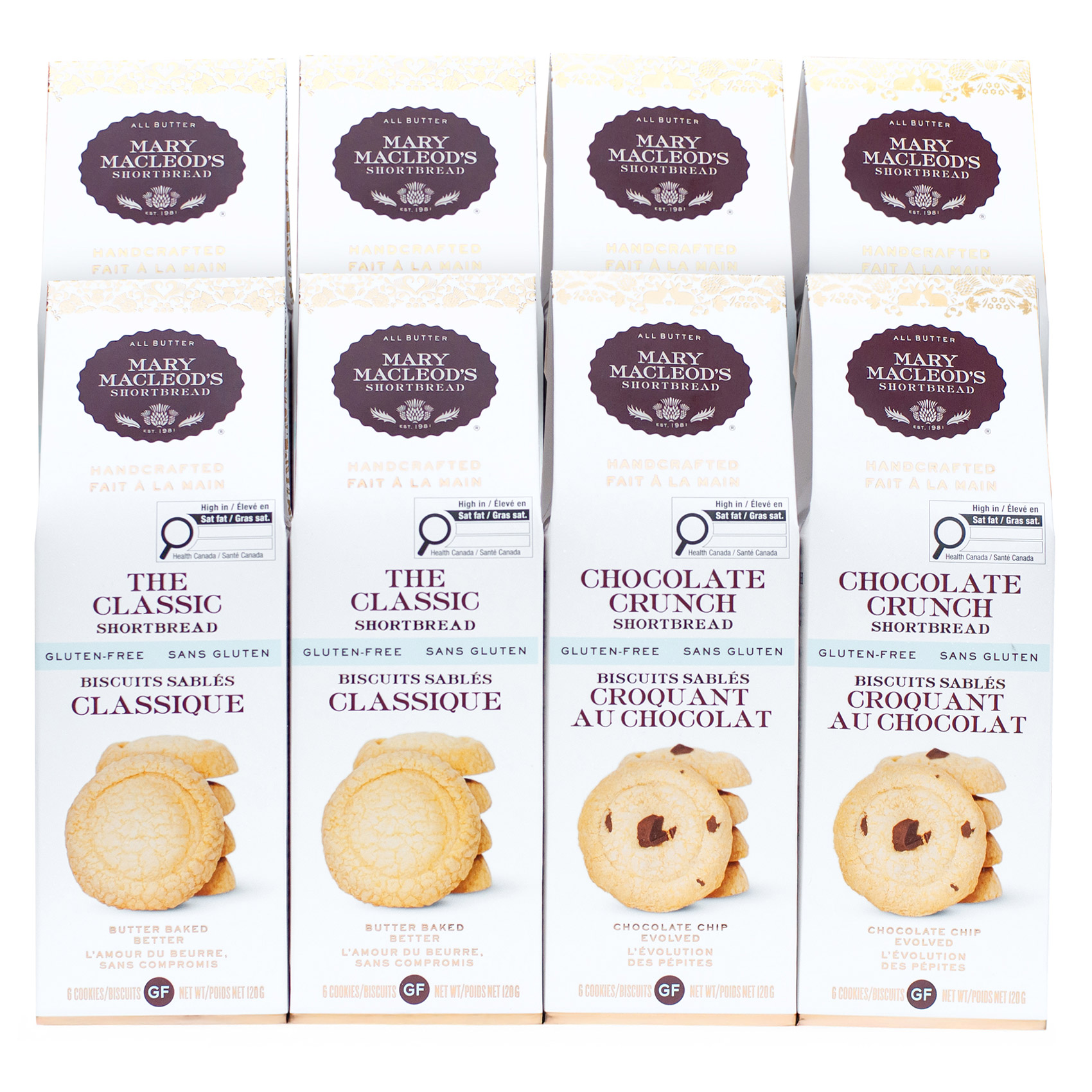 Mary Macleod's Gluten Free Shortbread Cookies, Variety Pack, 8 × 120 g ...