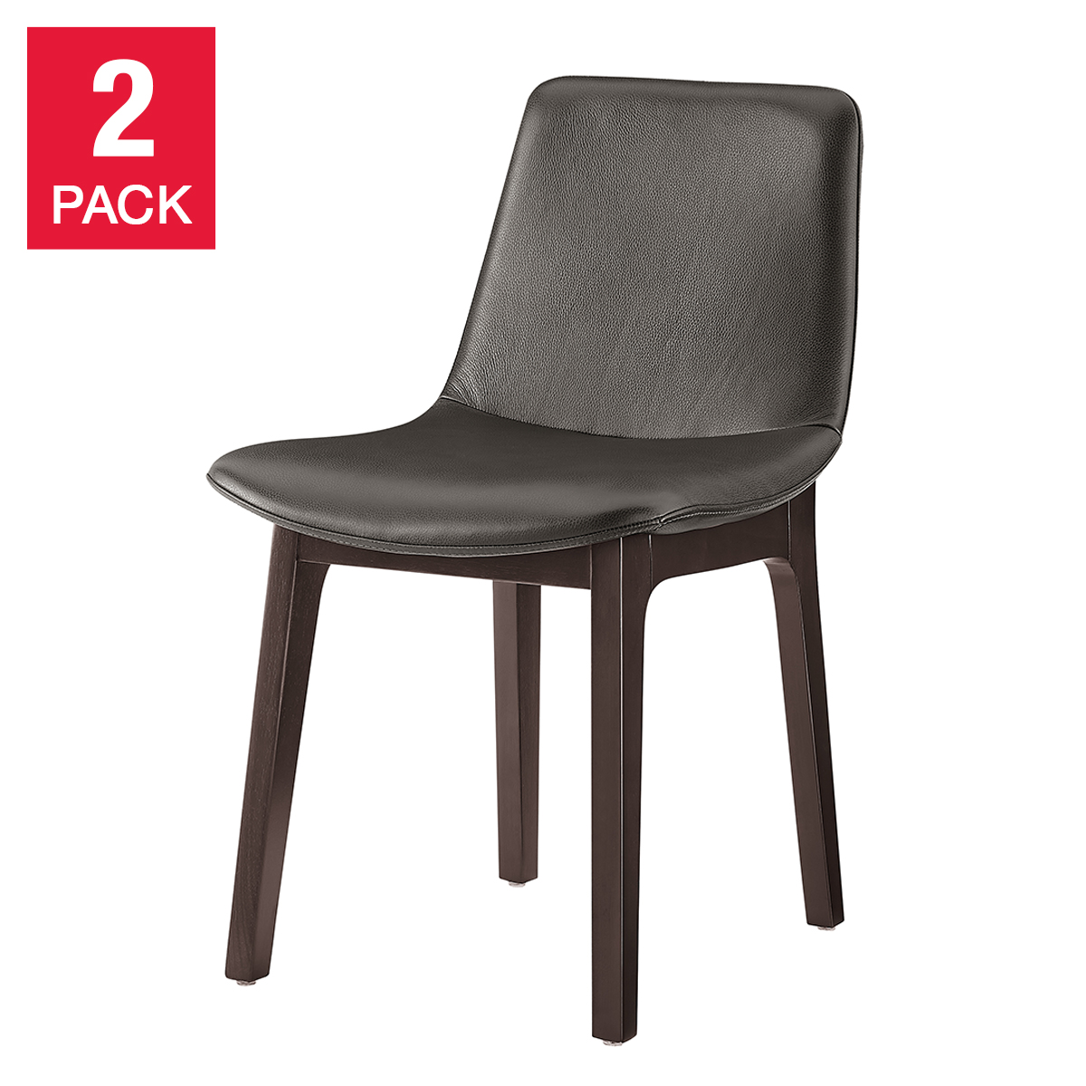 Aiden & Ivy Top-Grain Leather Dining Chair, 2-pack