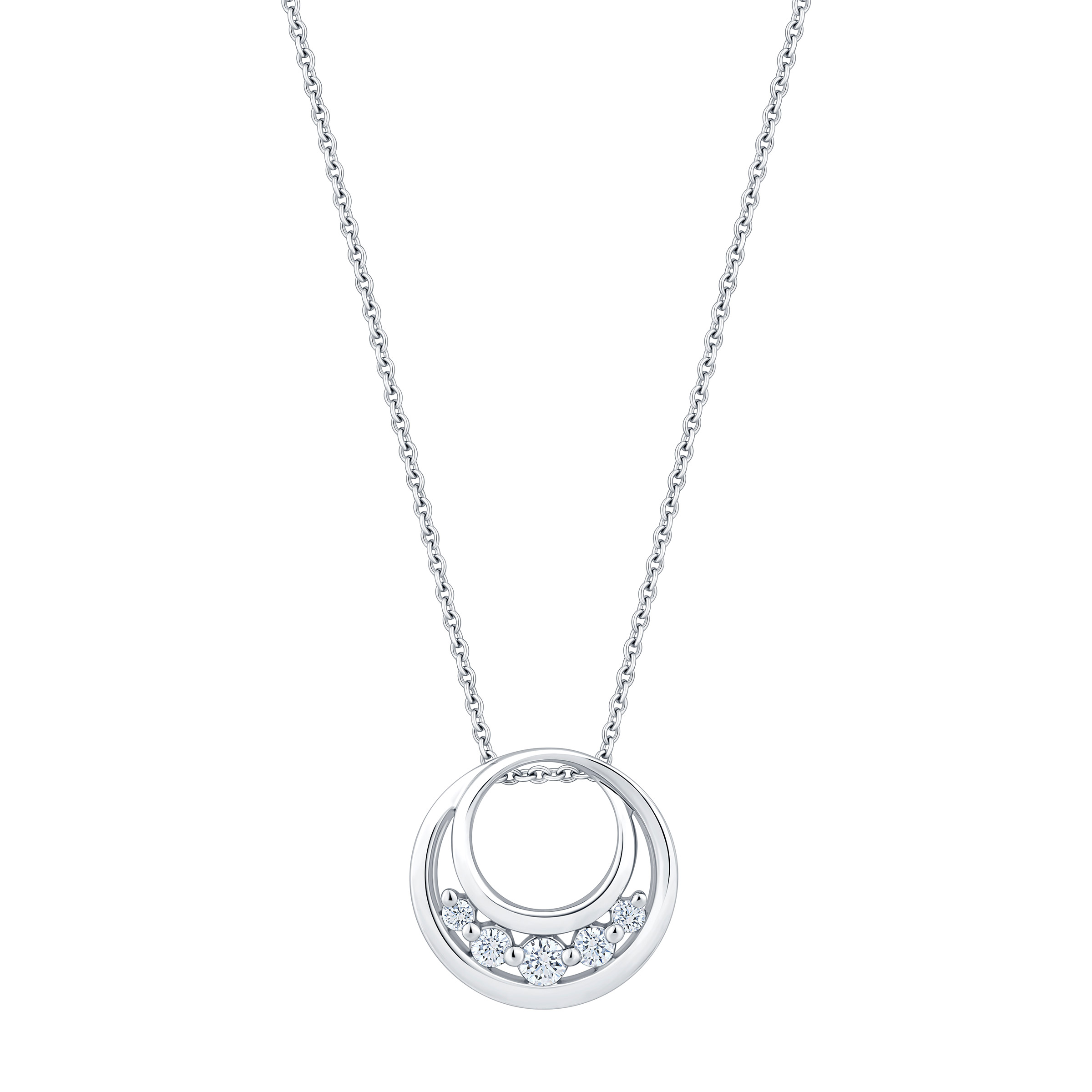 Round Brilliant Diamond Circle Pendant (0.15 ctw)