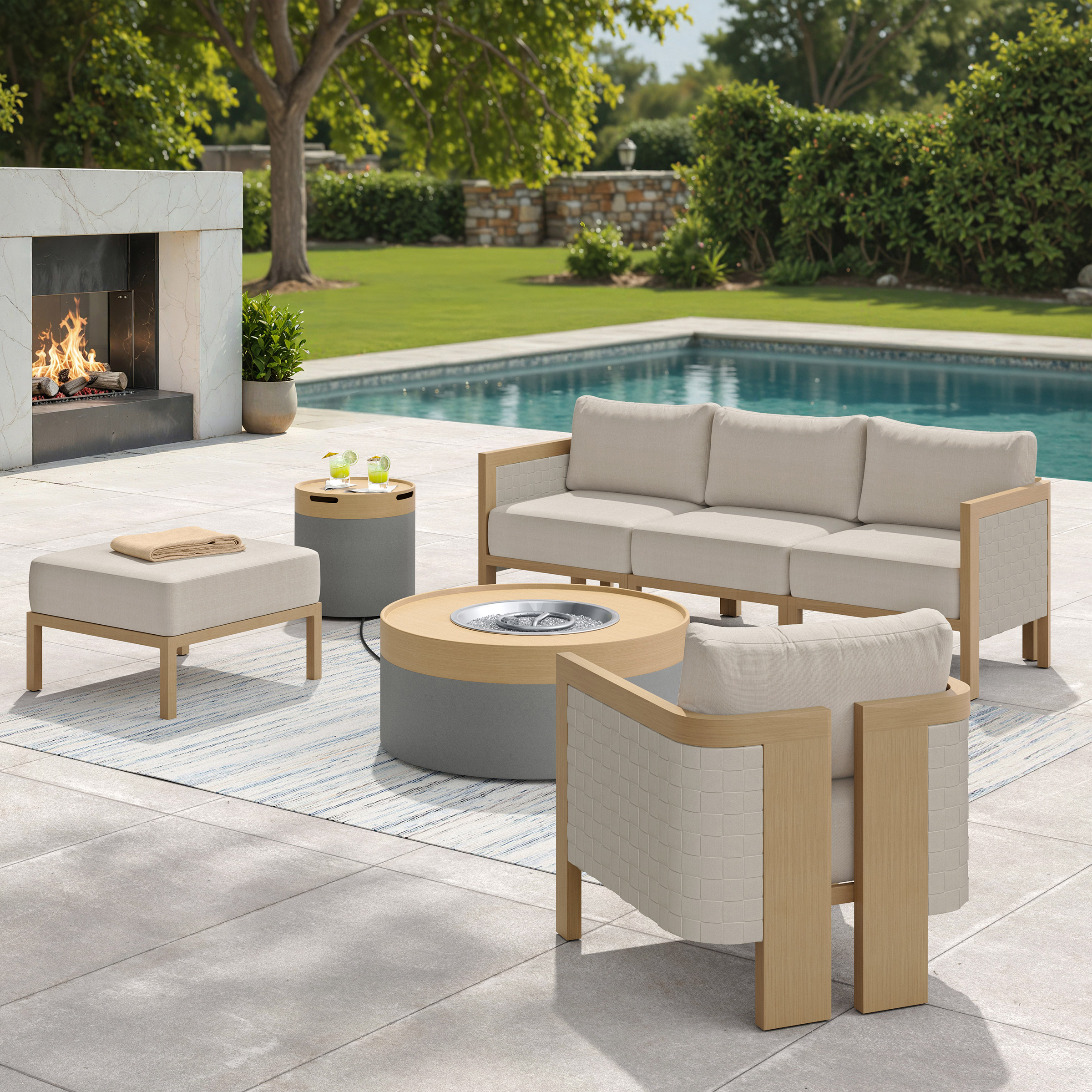 Madera 7-piece Sectional Conversation Set with Fire Table | Costco