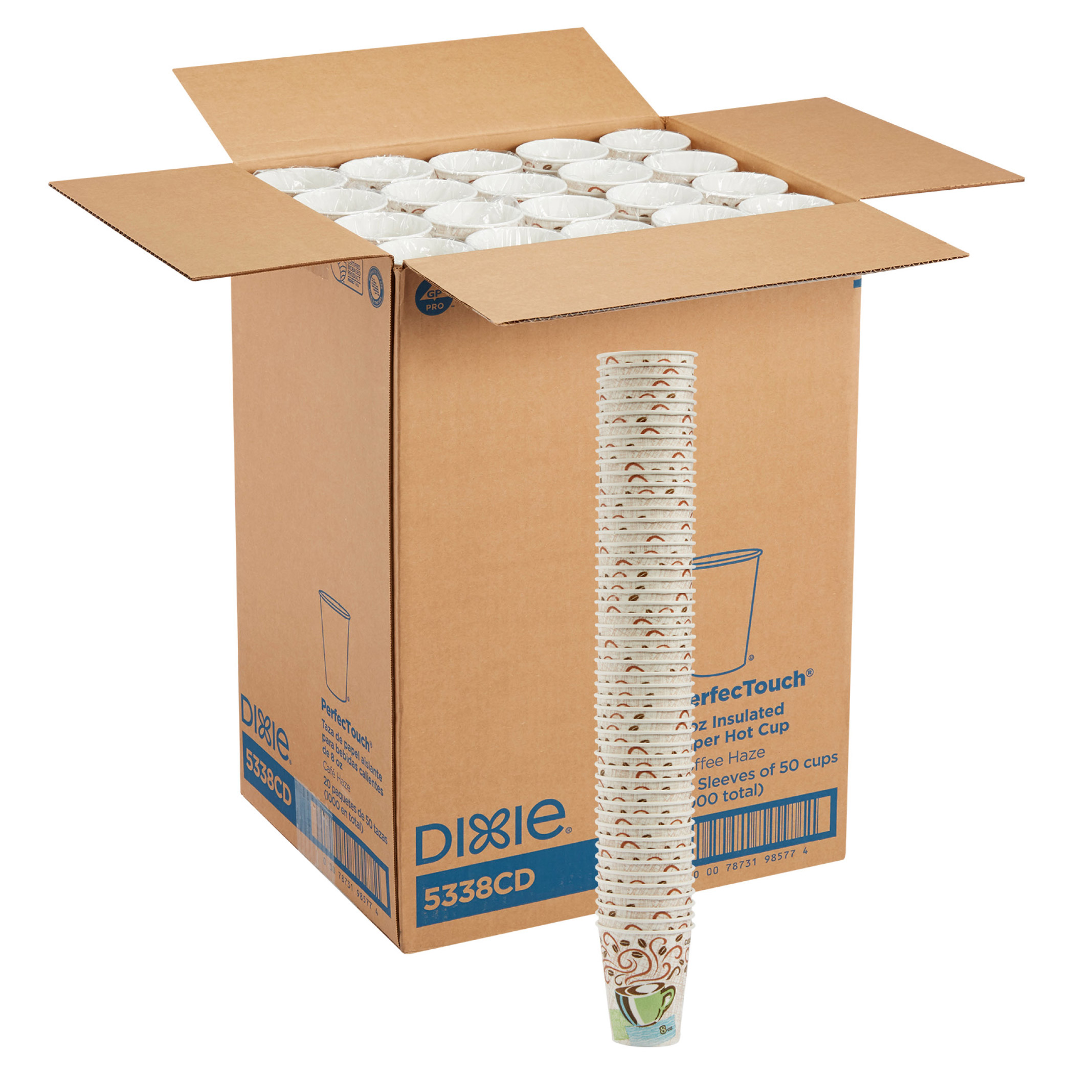 Dixie Perfect Touch Hot Cup 8 oz 1000-count