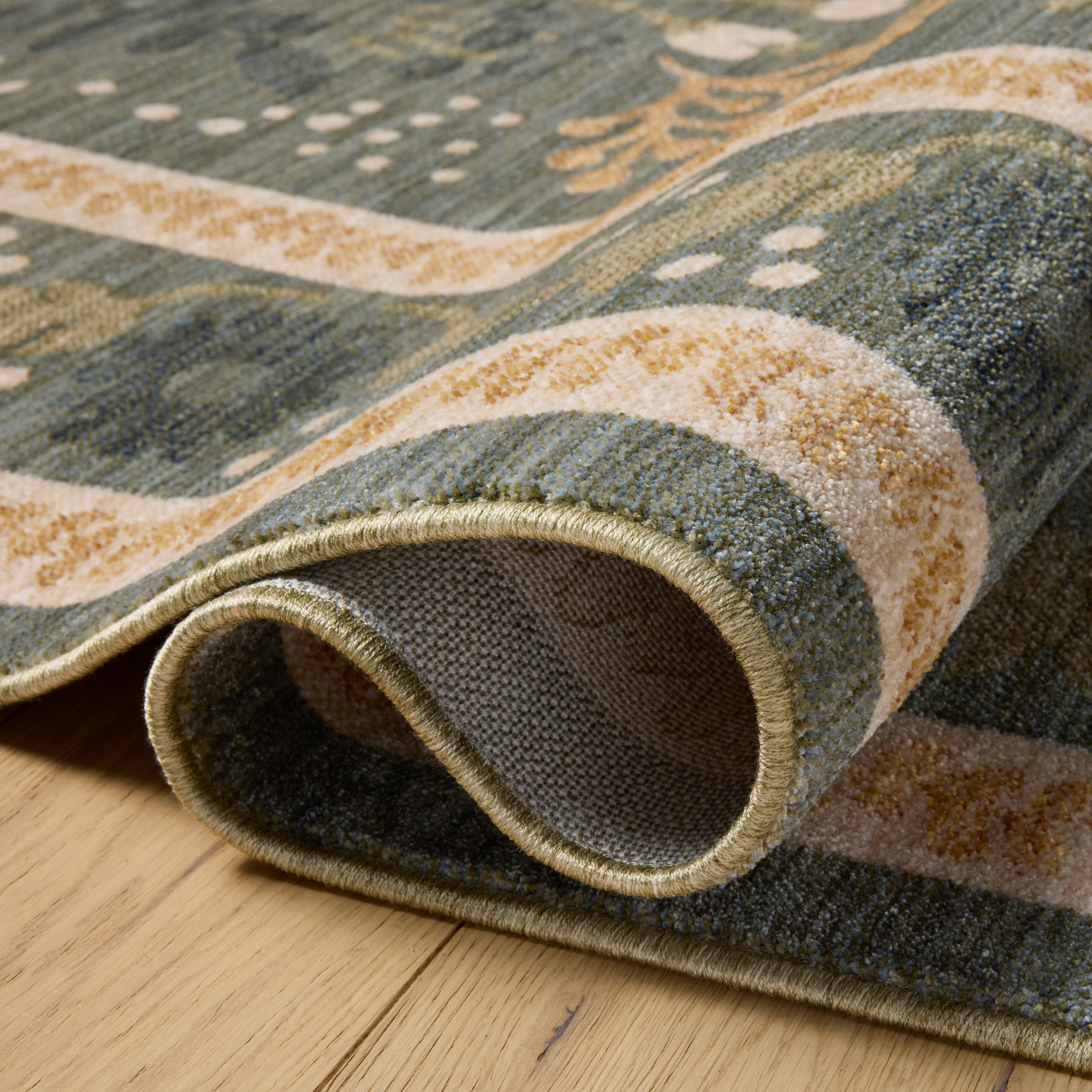 Rifle Paper Co. x Loloi Figaro Runner Rug, Navy/Green, 1'11” x 8