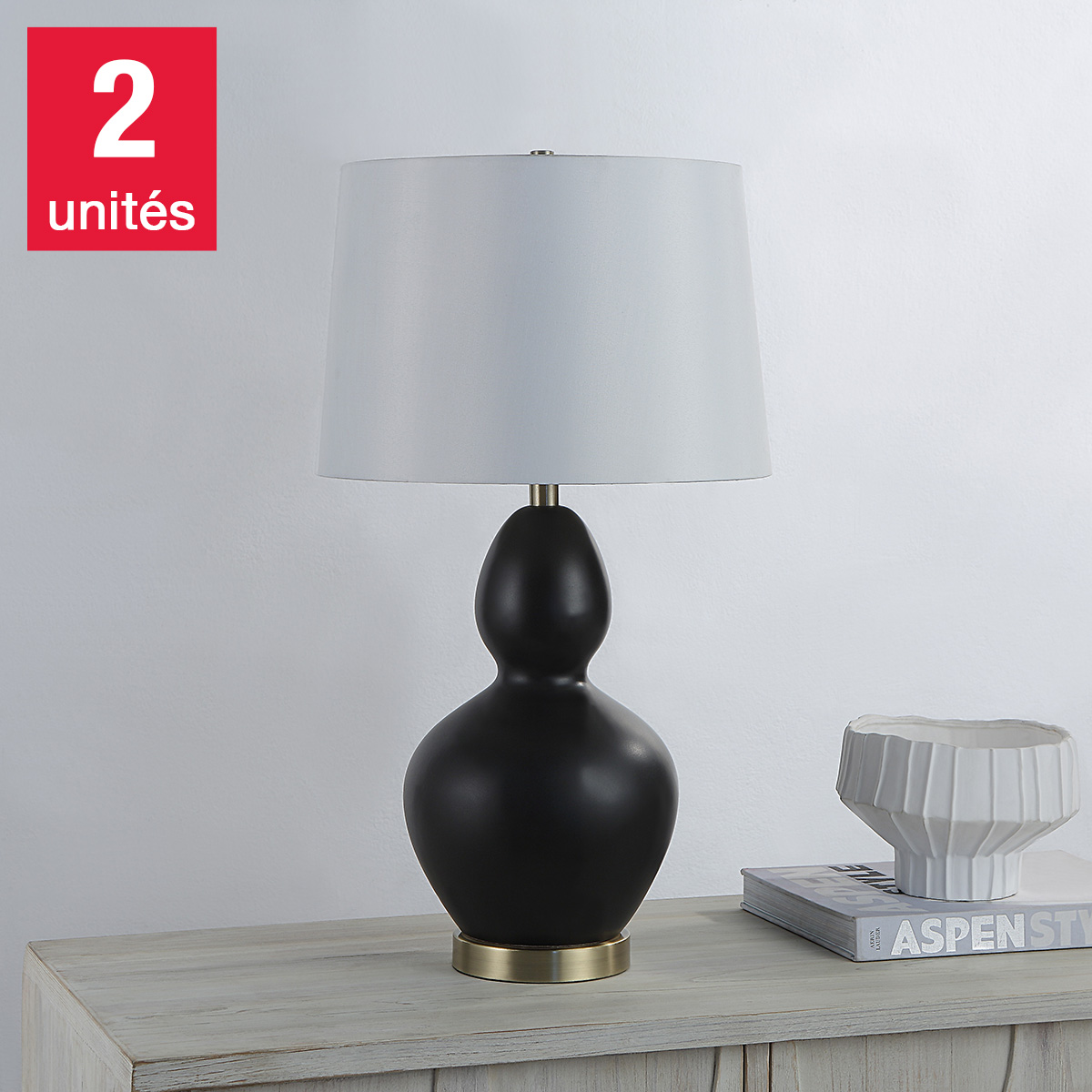 Kamilia - Ensemble de 2 lampes de table en céramique