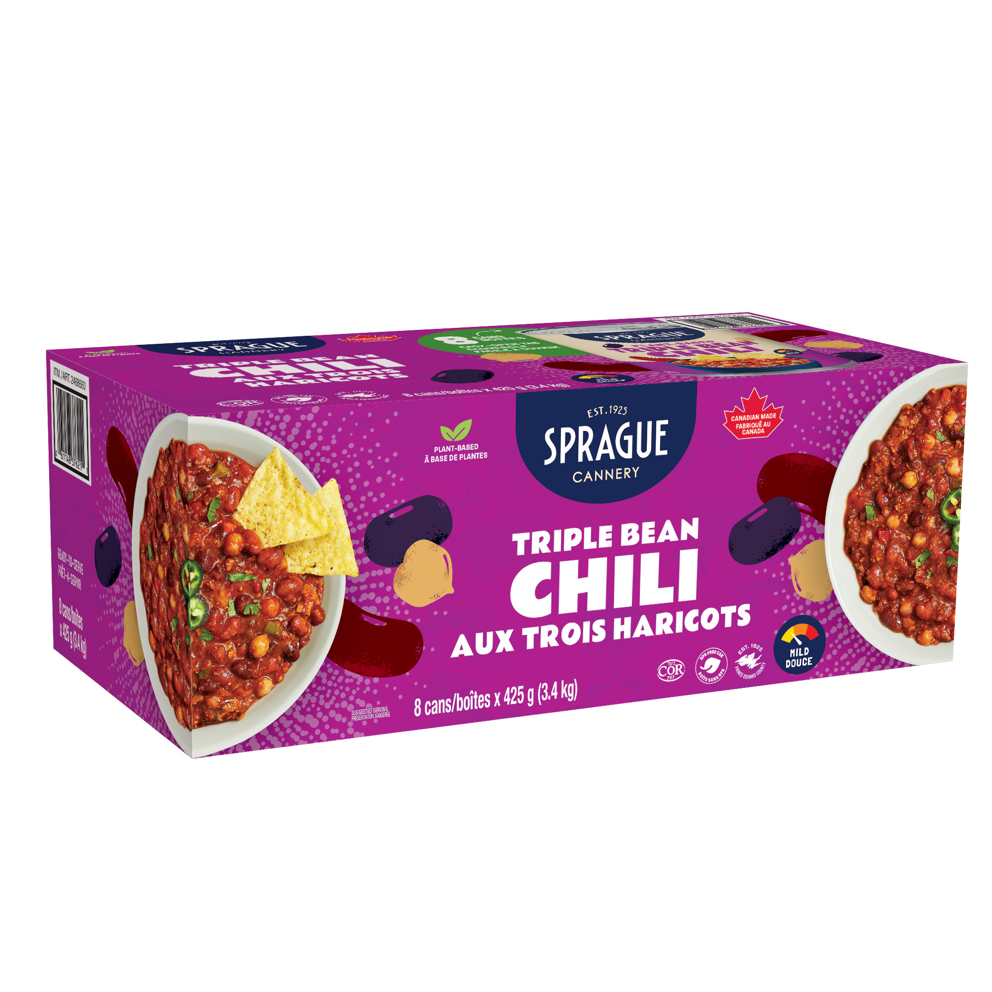 Sprague Triple Bean Chili, 8 x 425 g