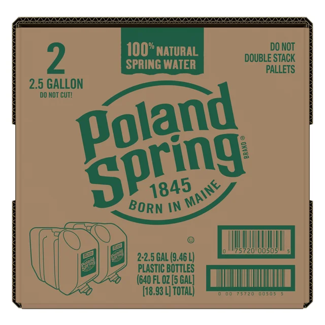 Poland Spring Water Bottles, 2.5 gal, 2-count