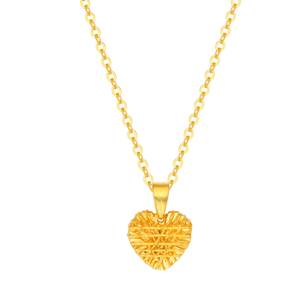 Heart Pendant Necklace in 24-kt Yellow Gold