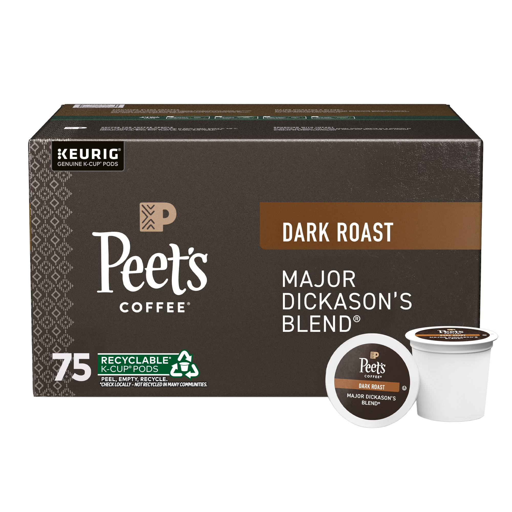 Peet's Coffee Major Dickason's Blend K-Cup Coffee Pods, 75-count | Costco
