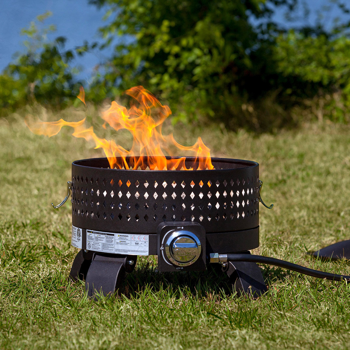 Paramount Campfire Portable Gas Fire Pit with Diamond Pattern