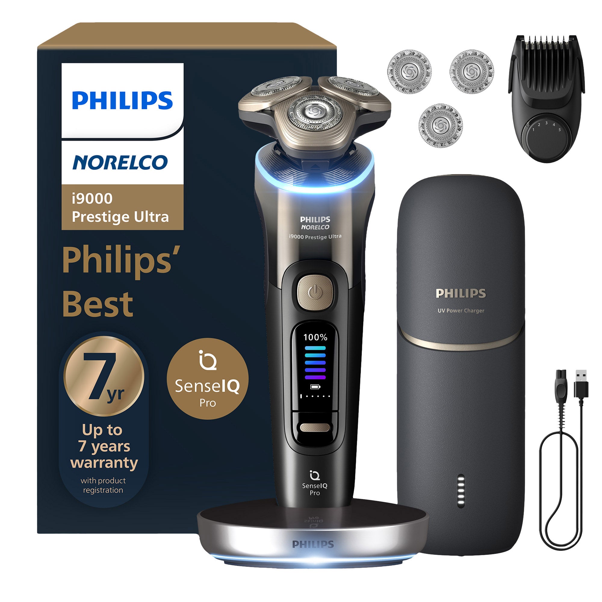 PHILIPS 3000/7000シリーズi9000Prestige本体のみ Philips Norelco i9000 Prestige Ultra Electric Wet and Dry Shaver