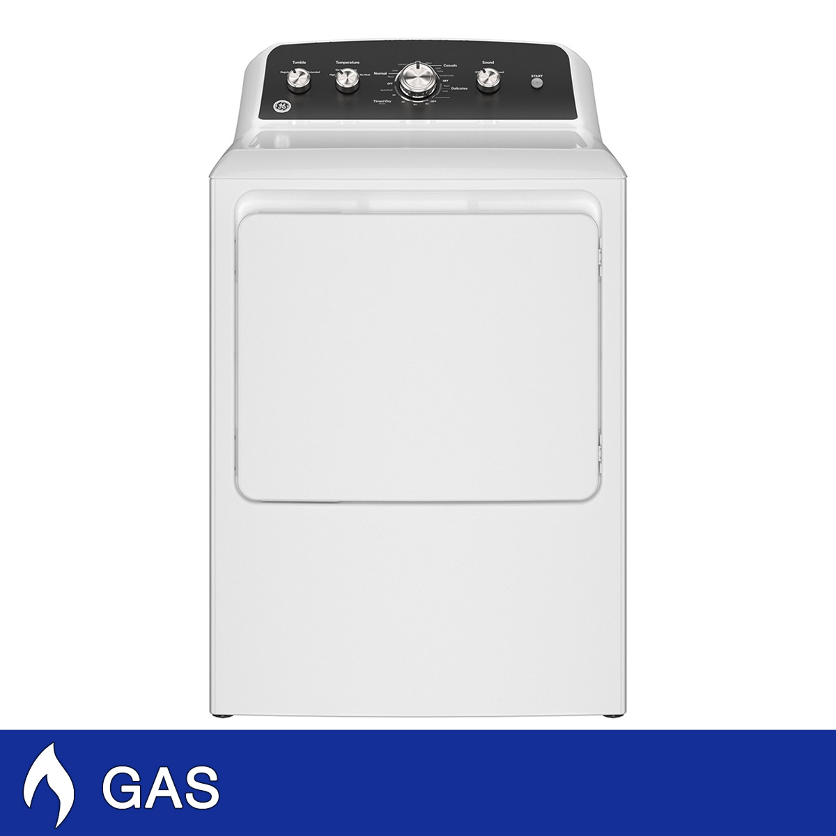 GE 7.2 cu. ft. GAS Dryer with Auto Dry, Reversible Door, Flexible Installation