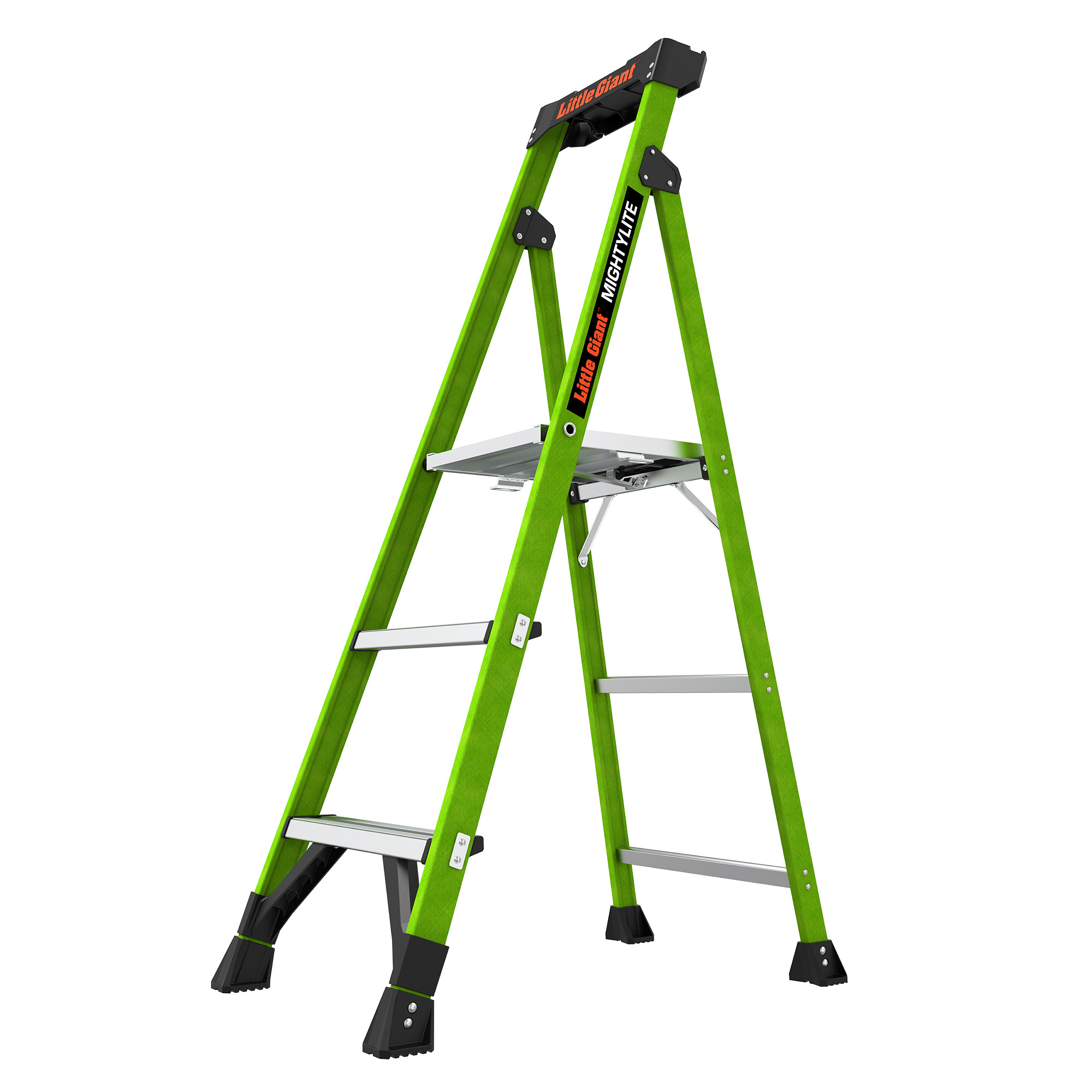 Little Giant MightyLite 5-ft Hi-Viz Fiberglass Stepladder, 300 lb
