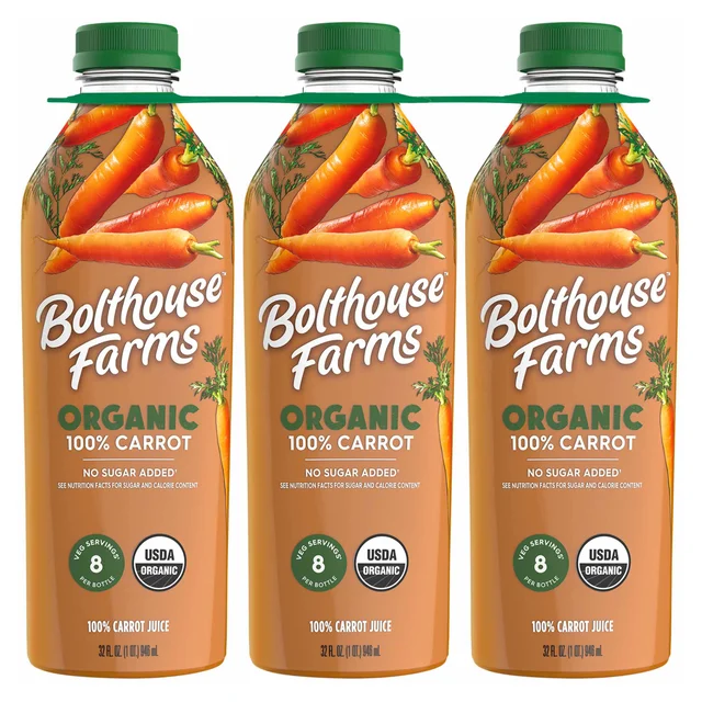Bolthouse Organic Carrot Juice, 32 fl oz, 3-count
