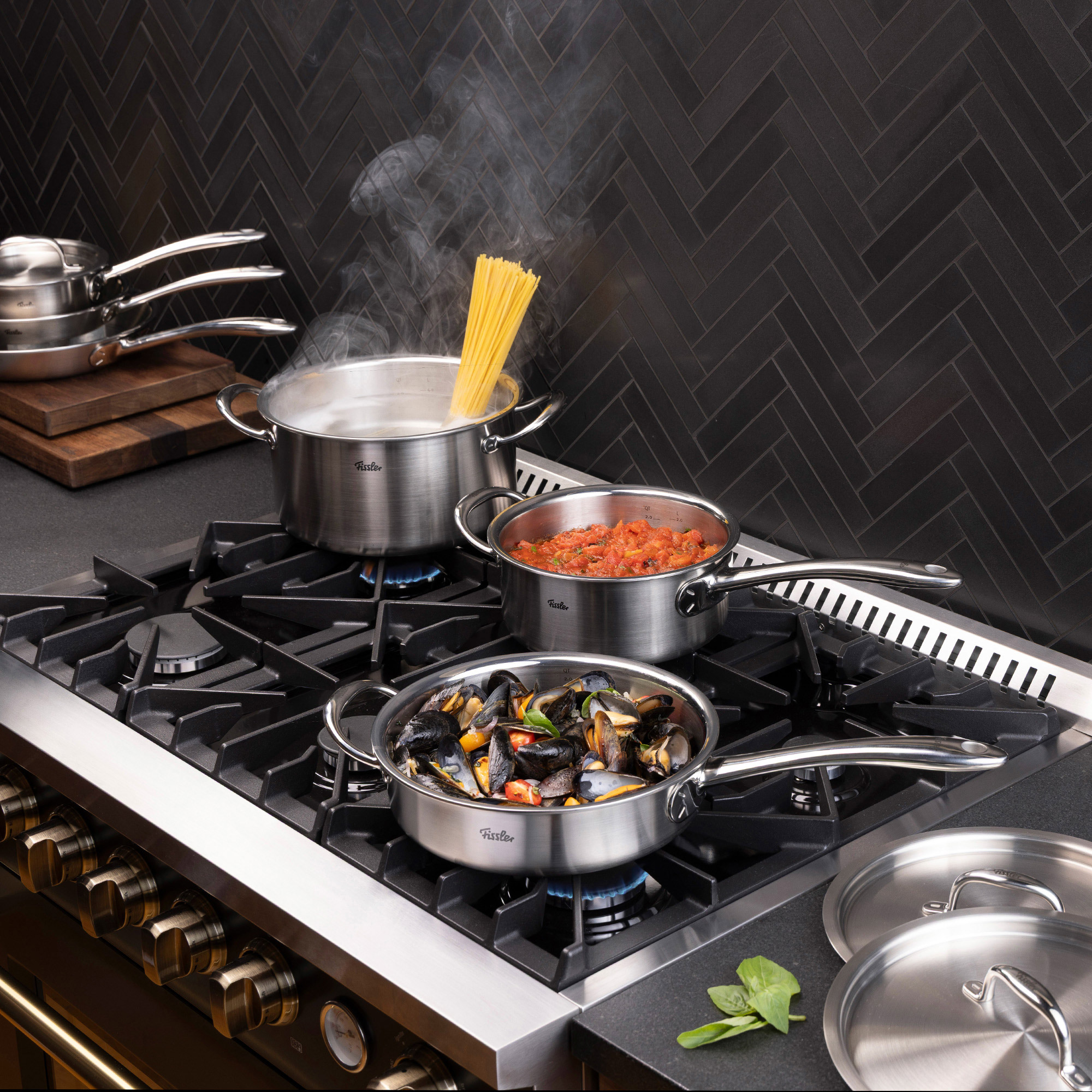 Fissler M5 Pro-Ply Stainless Steel 5-ply Cookware Set, 7-pieces
