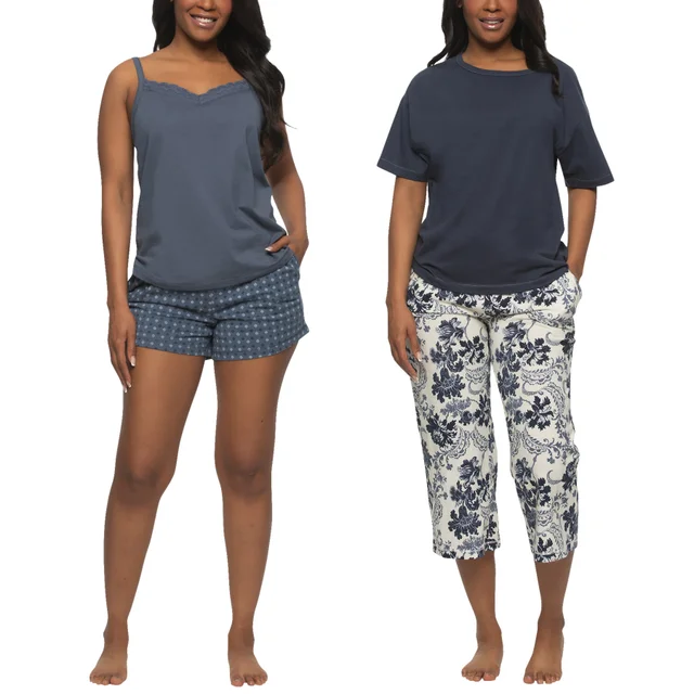 FELINA WOMEN'S 4-PIECE COTTON PJ SET